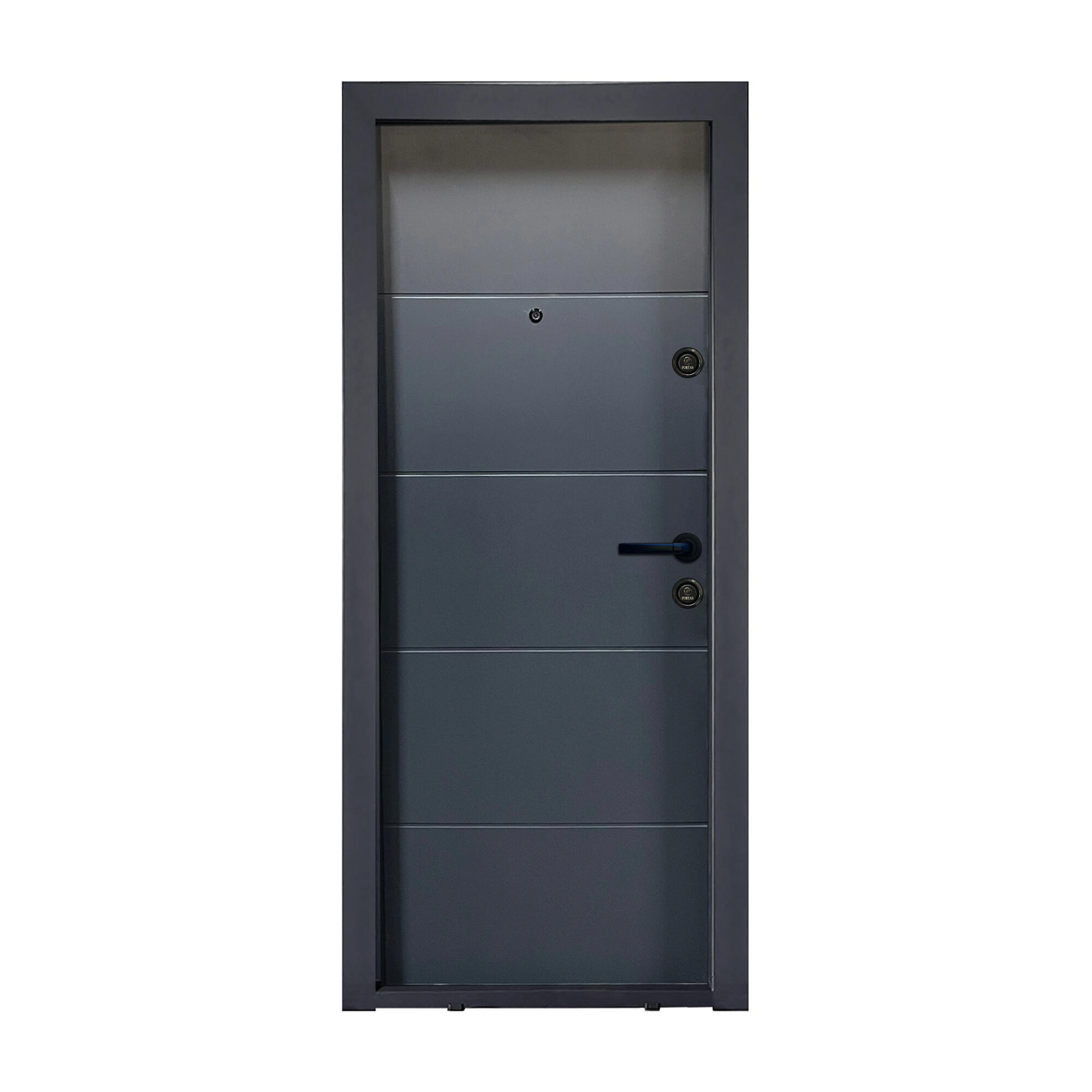 Usa metalica apartament, Triava, deschidere stanga, 88 x 205 cm, gri antracit