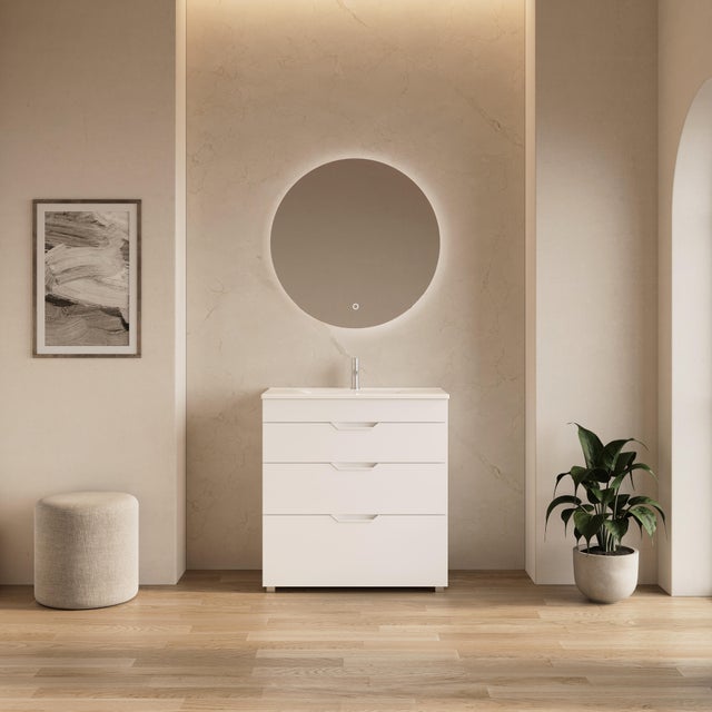 Conjunto de móvel com lavatório 80x46x84cm branco Banhoazis Trix II