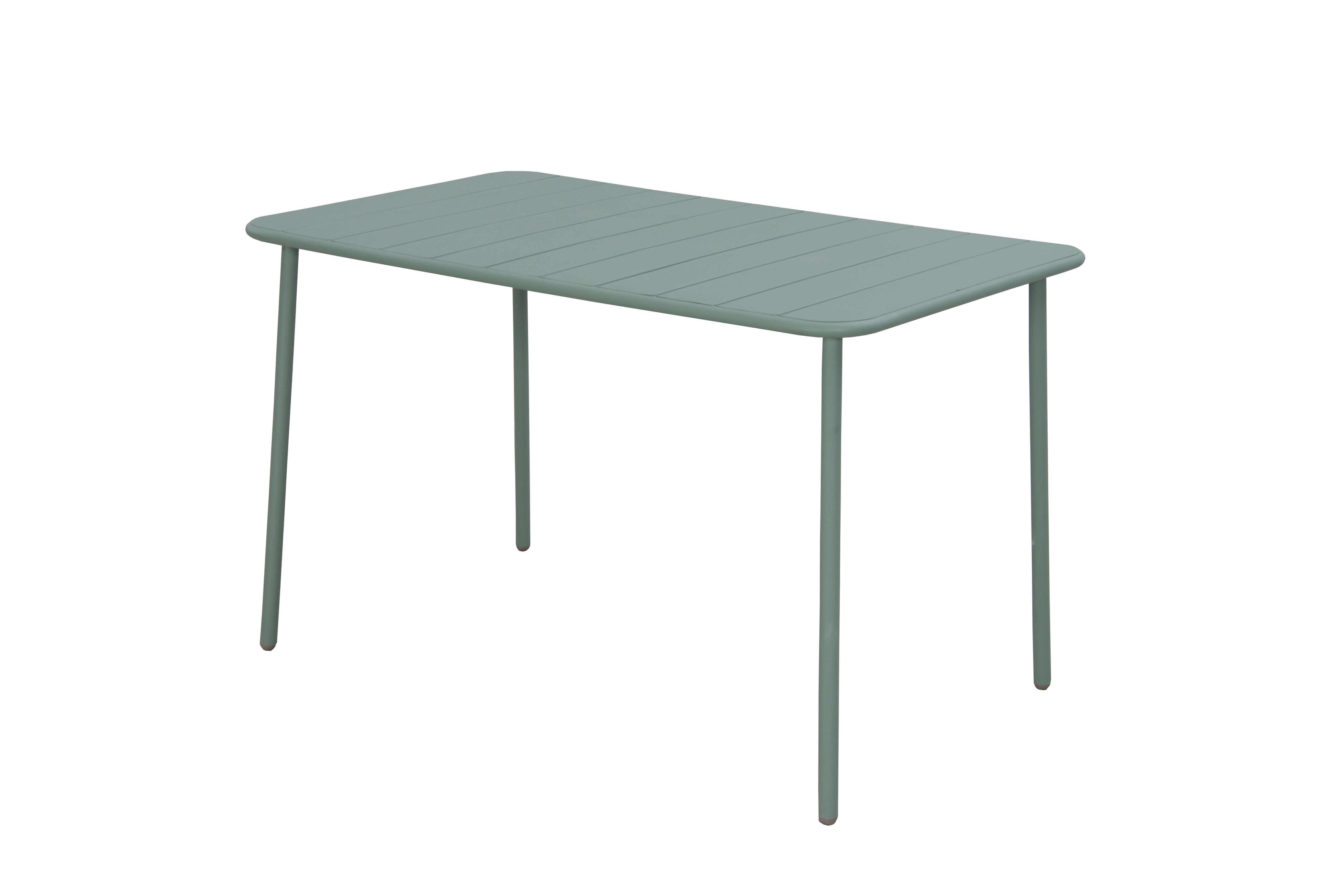 Mesa de balcón de metal naterial café verde 72x120x70 cm