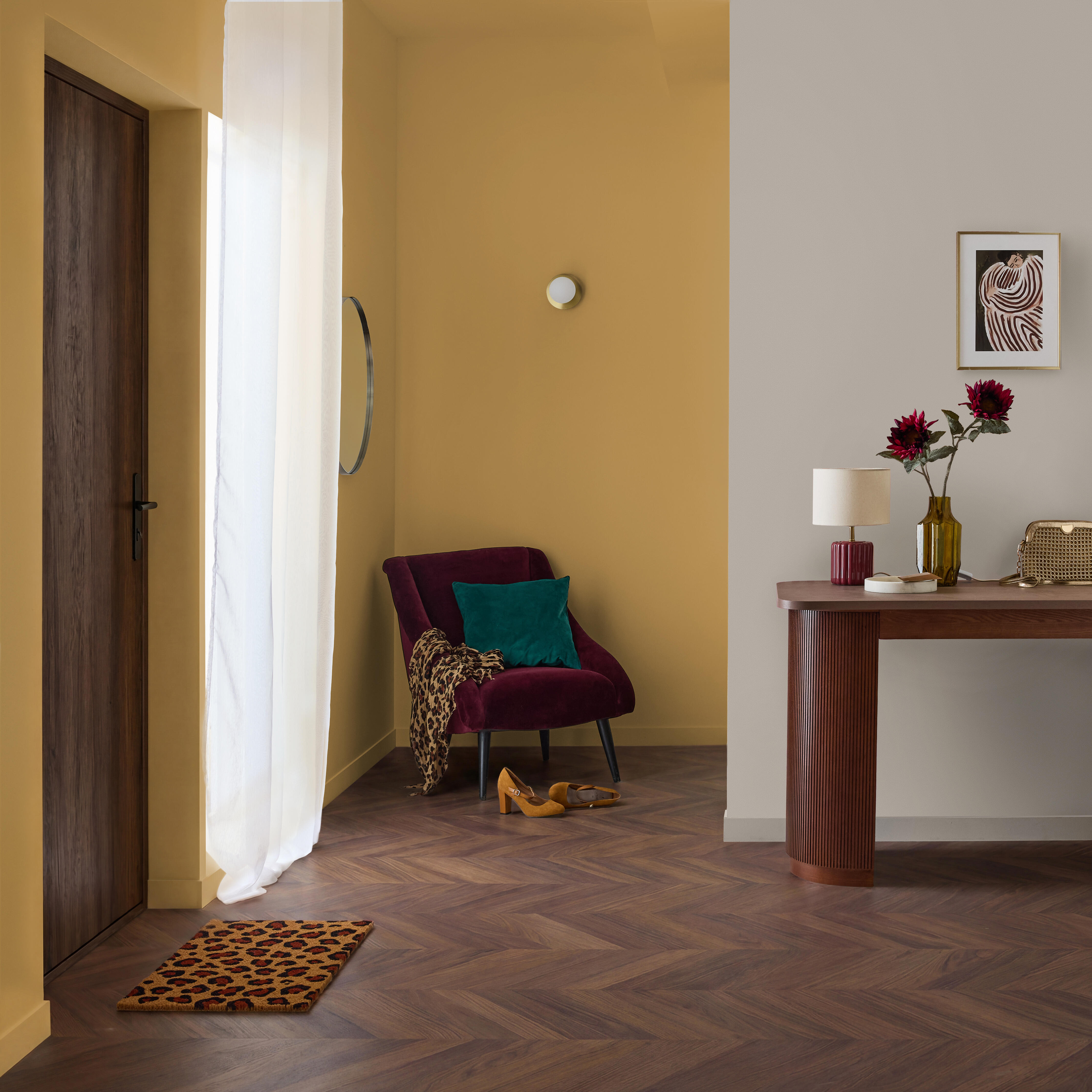 Lustro okrągłe Glam Brass złote śr. 60 cm Inspire - 3