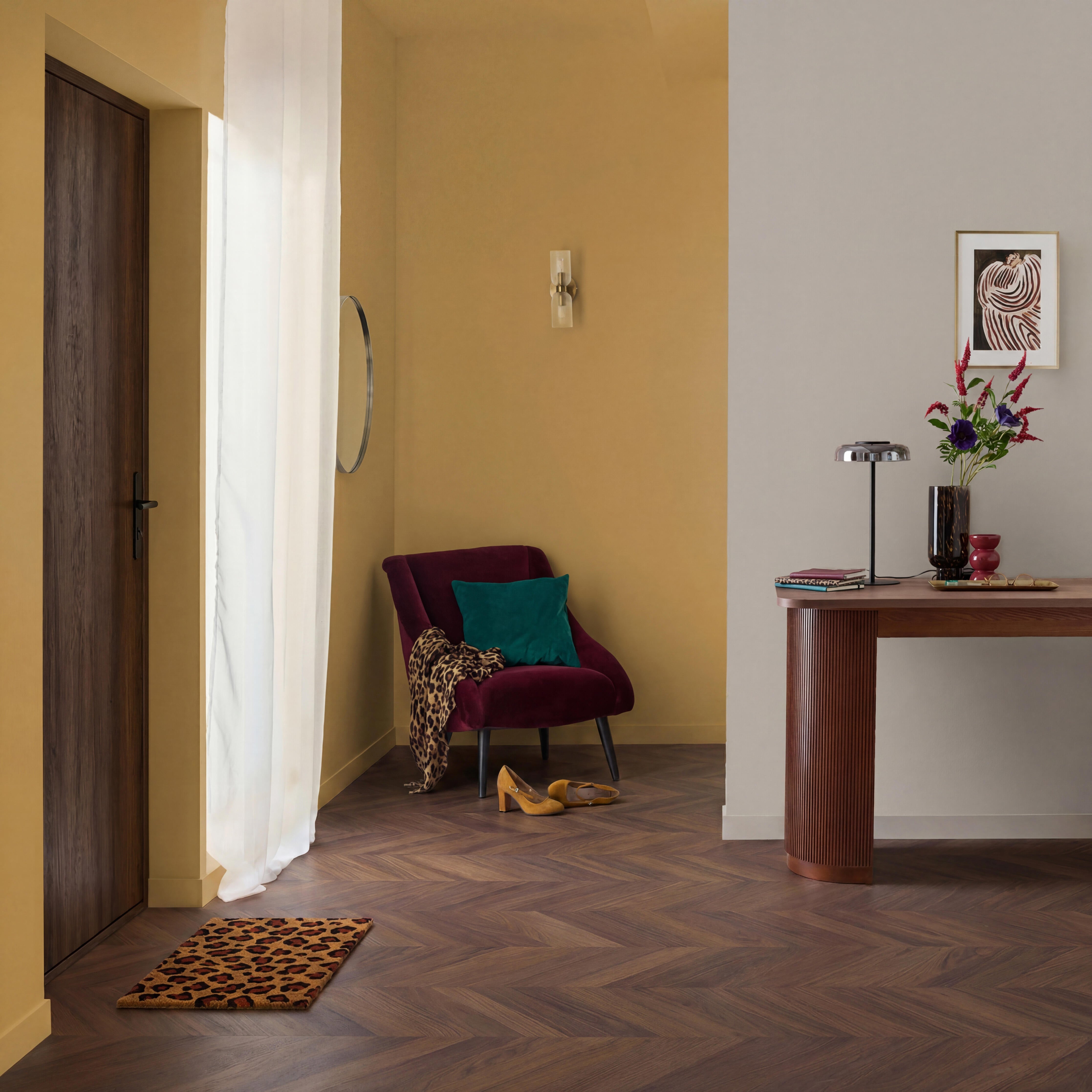 Lustro okrągłe Glam Brass złote śr. 60 cm Inspire - 2