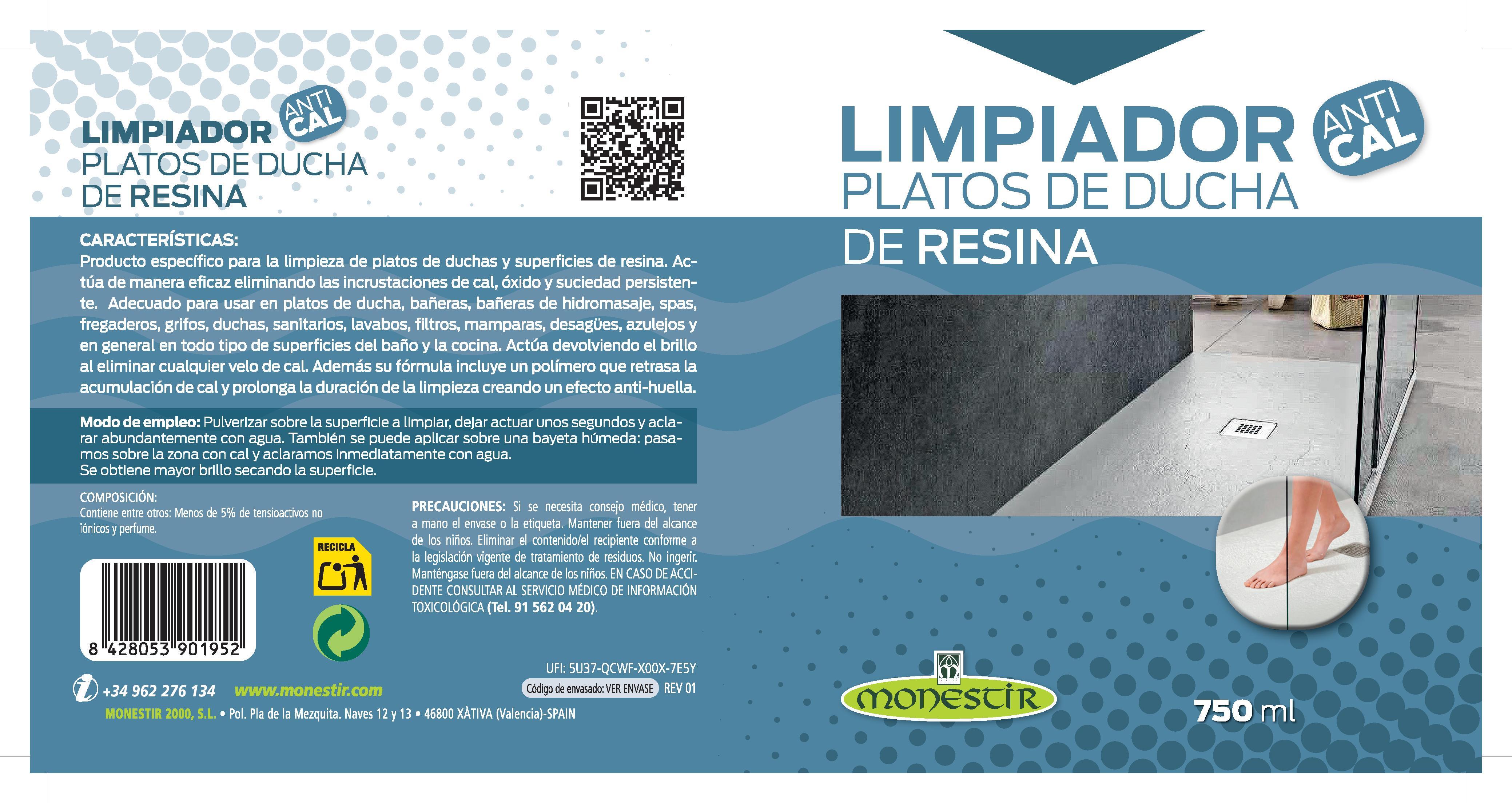 Limpiador para platos de ducha de resina MONESTIR 750 ml - 4