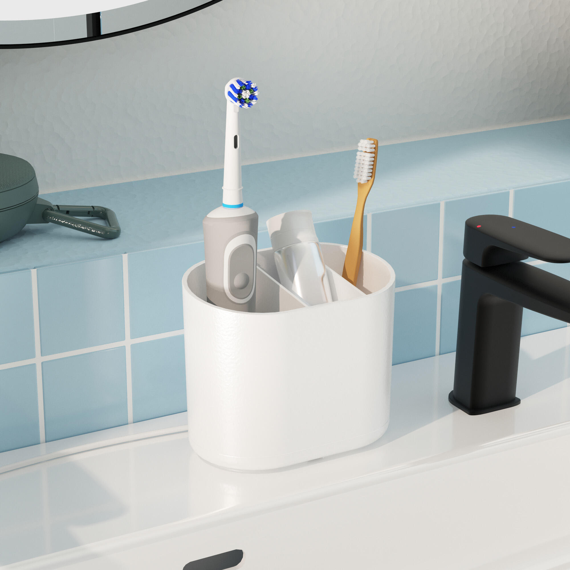 Suporte para escovas de dentes branco Sensea Easy - 4