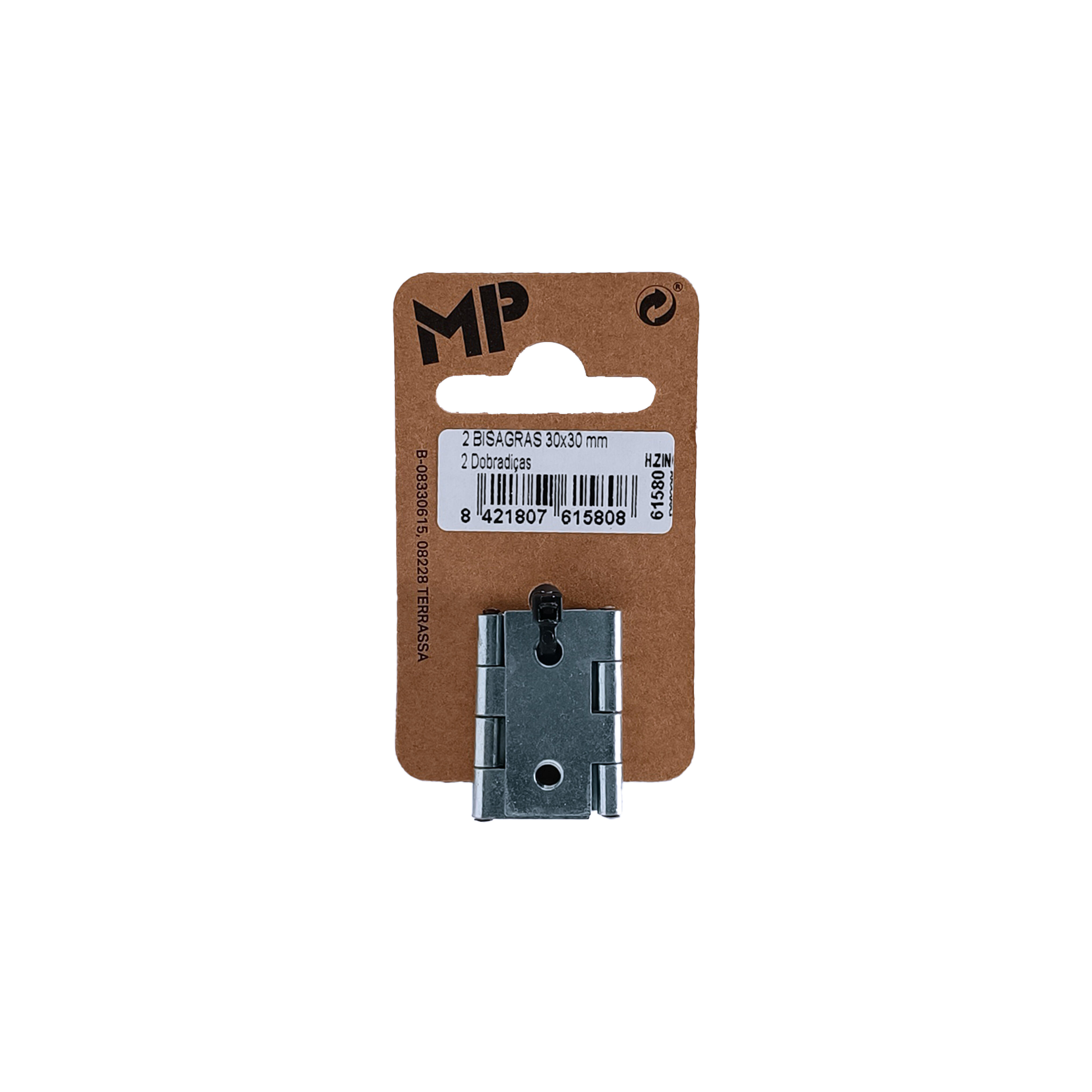 2 bisagra rectangular de hierro cincado y 2x30 mm - 2