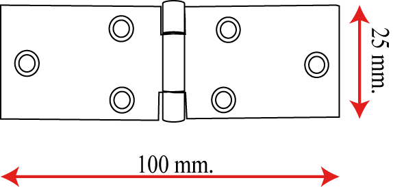Bisagra cuadrada Plateado 4x50x100 mm CC - 2