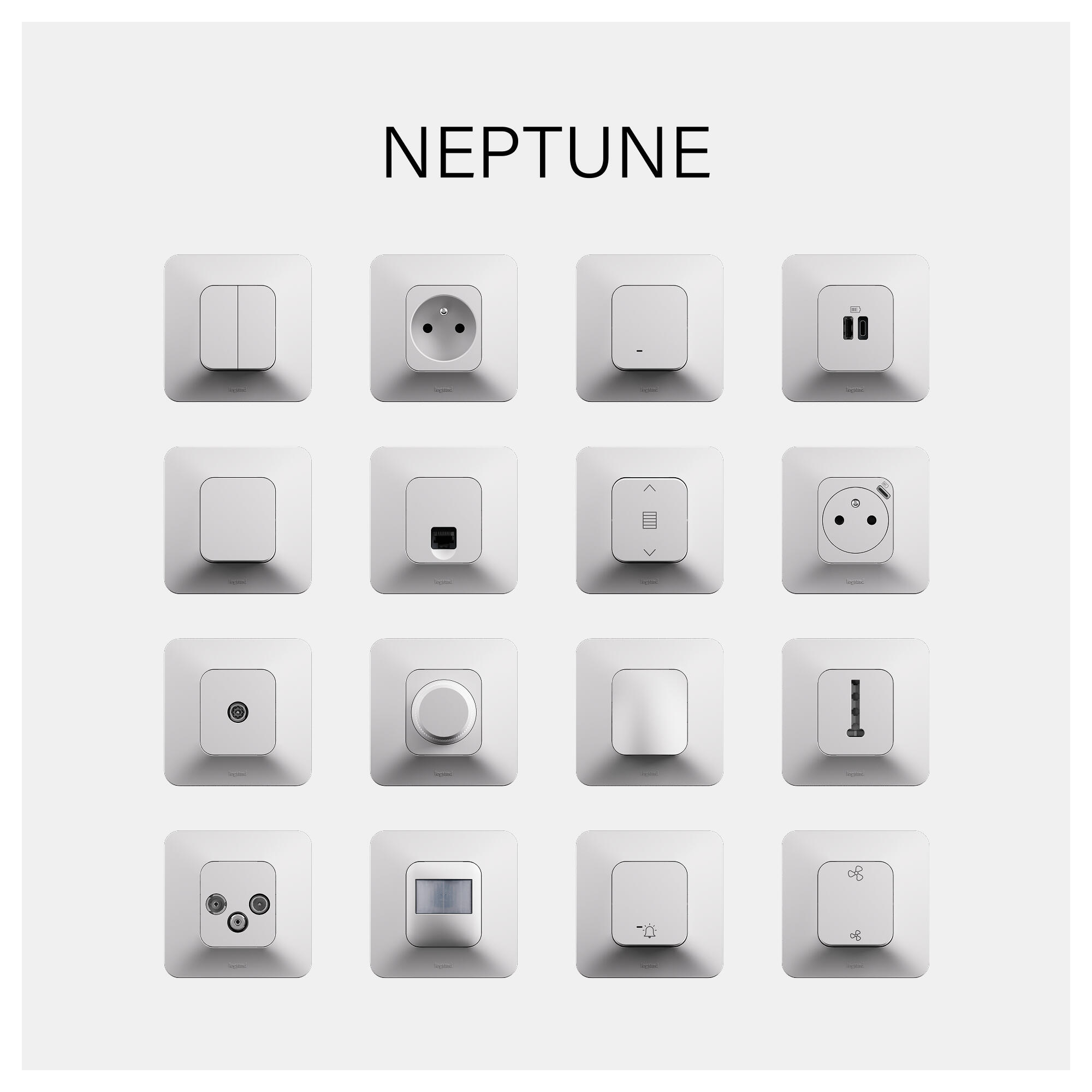 Sortie de câble complet Neptune, LEGRAND blanc - 3