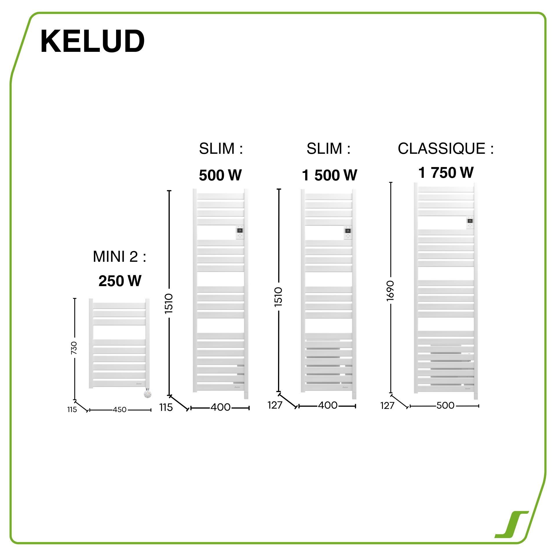 Sèche-serviettes électrique connecté Kelud Ventilo 1750W SAUTER anthracite - 4