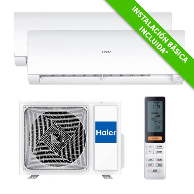 Aire acondicionado multisplit 2x1 HAIER Flexis 40 Wifi 2x2000 fg Instalación básica incluida