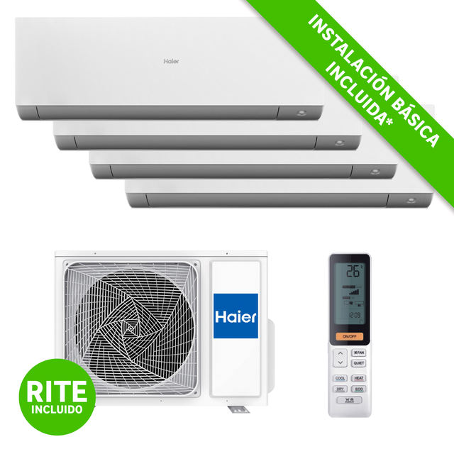 Aire acondicionado multisplit 4x1 HAIER Expert 85 Wi-Fi 3x2000+3000 fg Instalación básica incluida