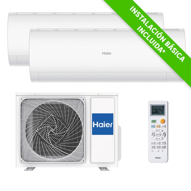 Aire acondicionado multisplit 2x1 HAIER Perla 40 Wi-Fi 2x2000 fg Instalación básica incluida