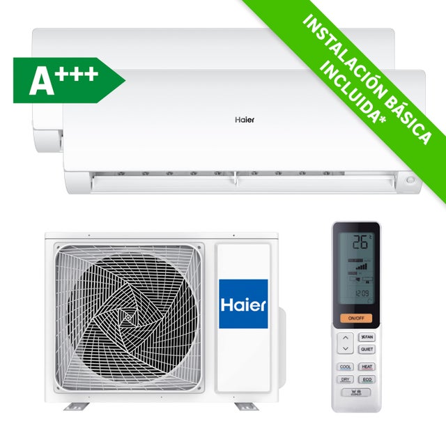 Aire acondicionado multisplit 2x1 HAIER Flexis 40 Wi-Fi 2000+3000 fg Instalación básica incluida