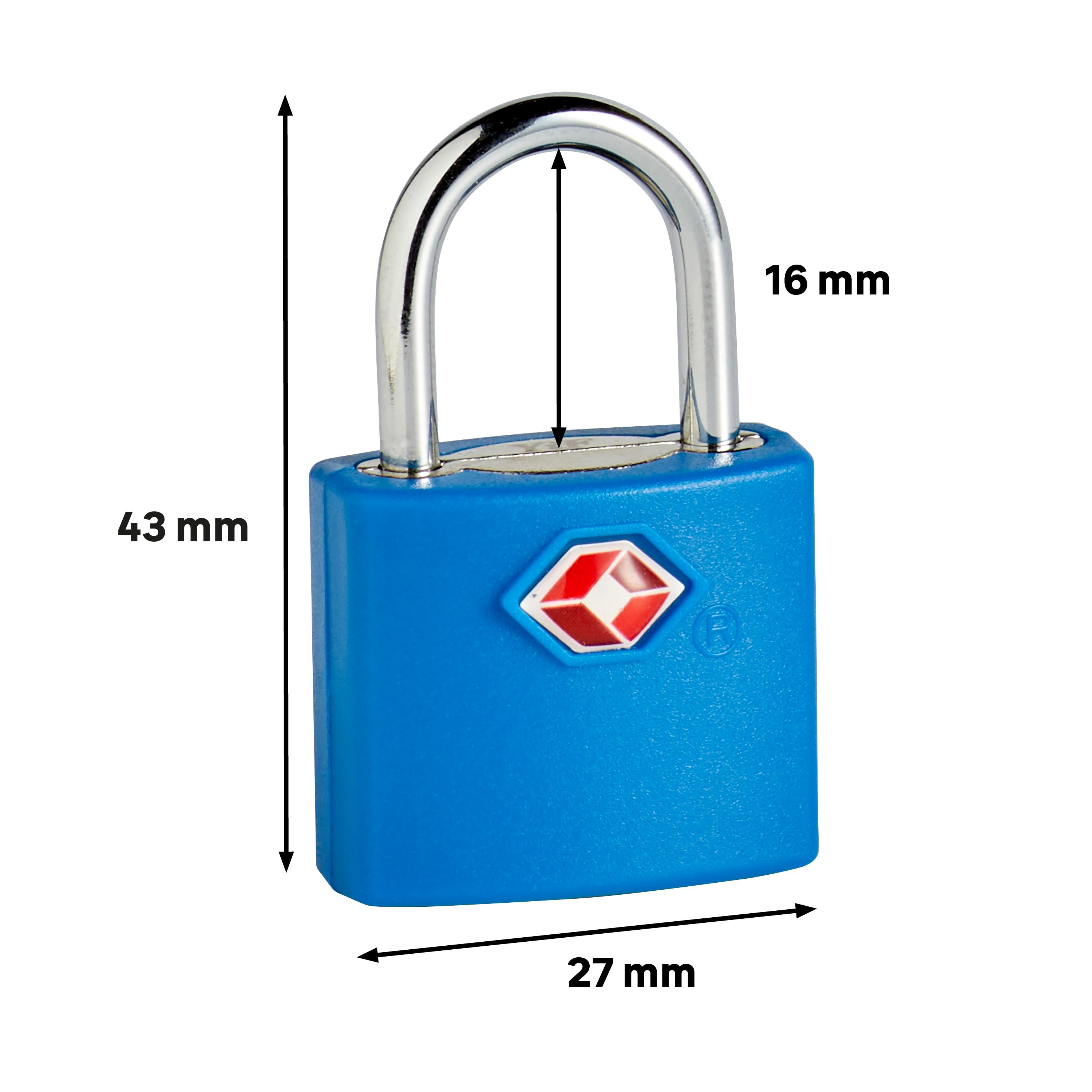Candado STANDERS con 2 llaves con cuerpo acero, para equipaje , TSA - 2