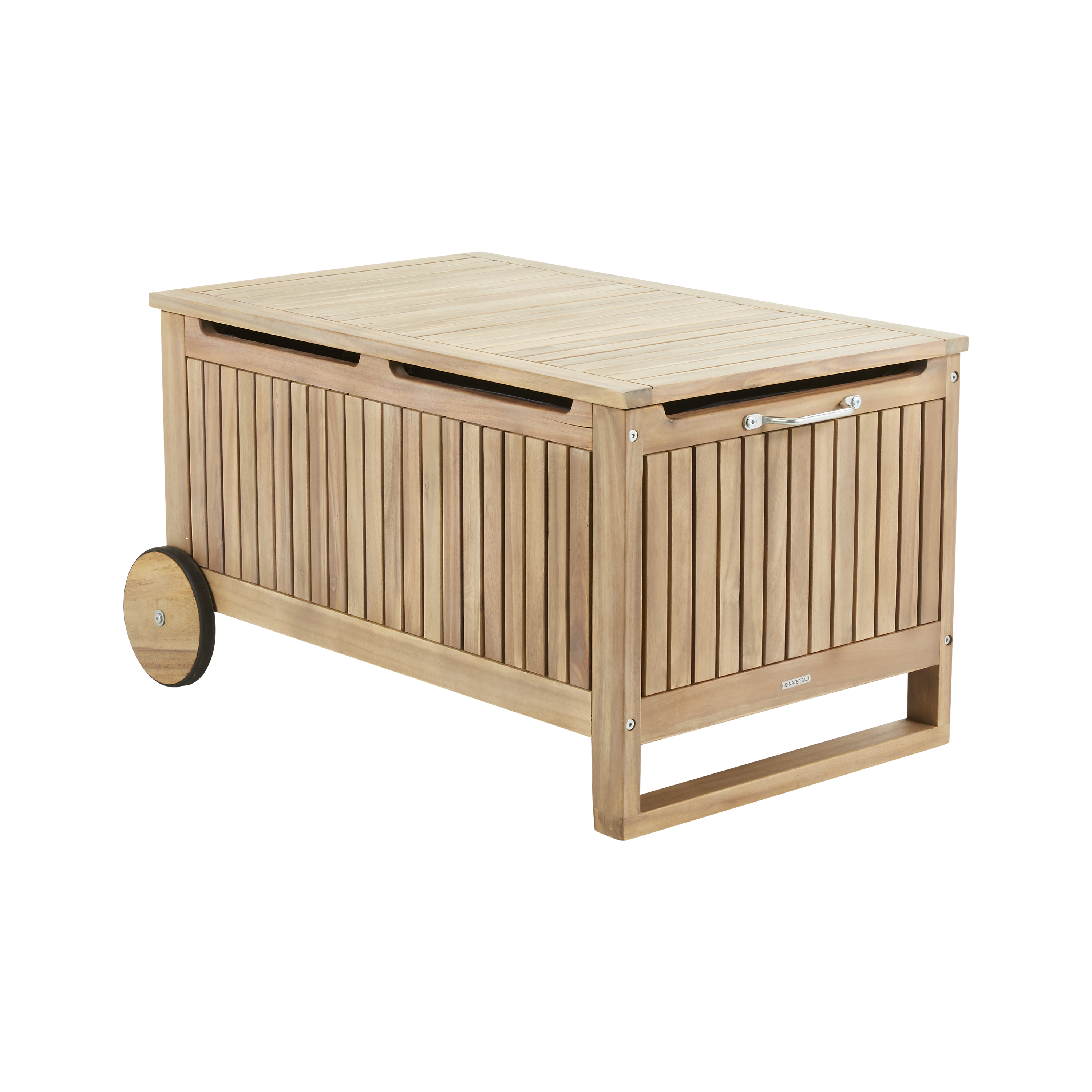 Skrzynia ogrodowa Solis 118 l drewniana na kółkach Naterial