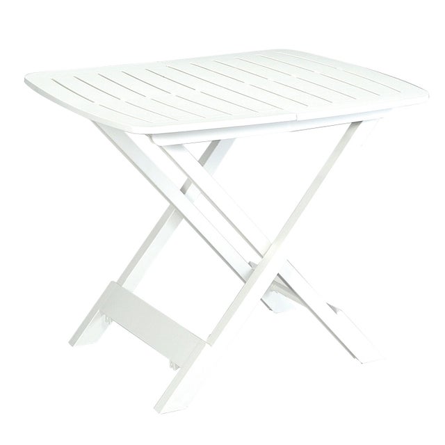 Tavolo da pranzo per giardino Tevere struttura e superficie in polipropilene bianco per 4 persone 79x72cm