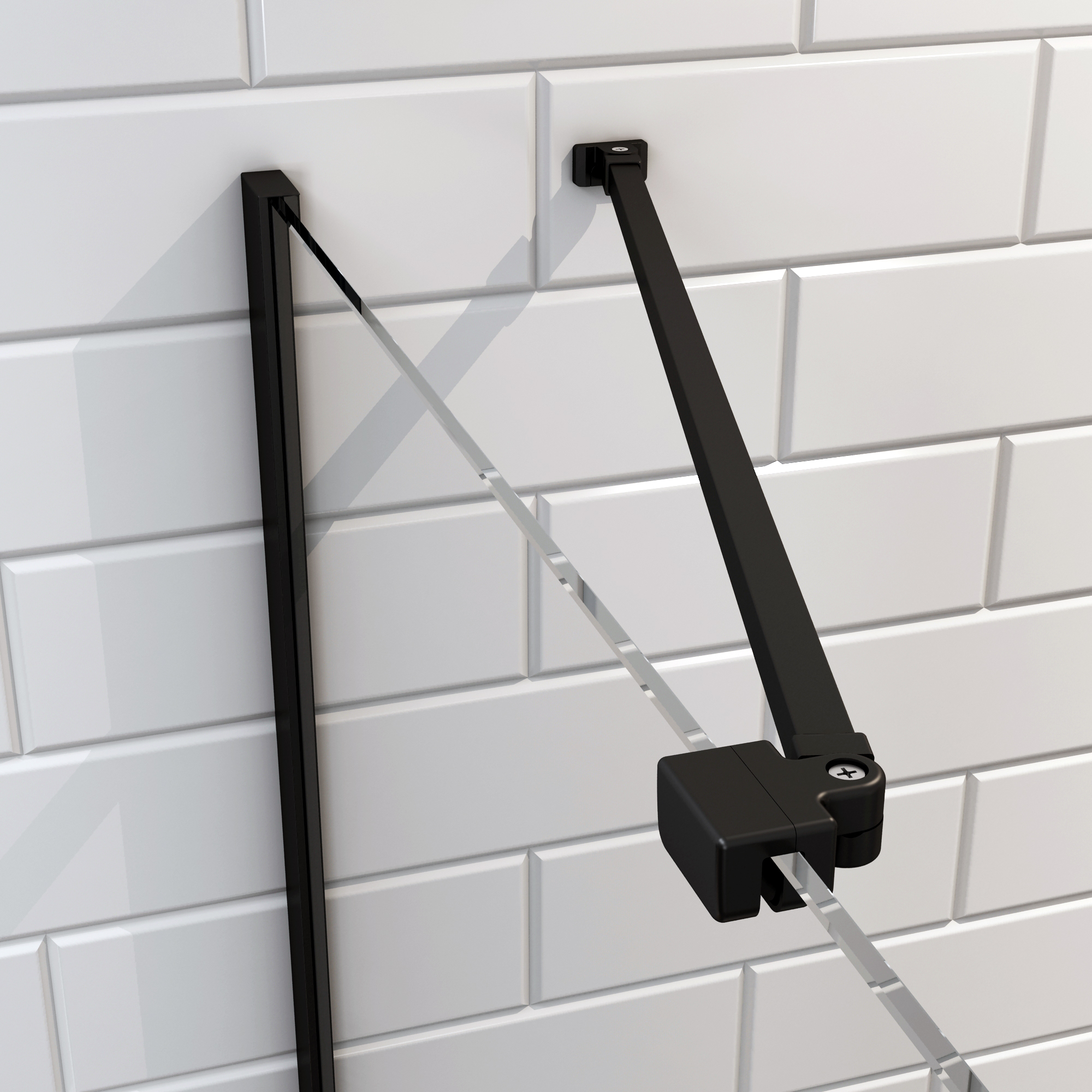 Paroi latérale verre transparent, l.80 cm, Ep.6 mm noir Remix - 4