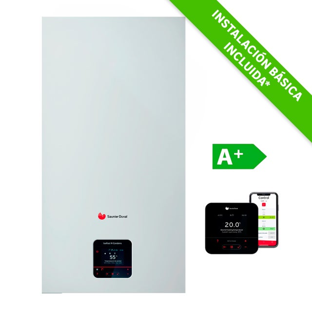 Caldera condensación gas natural SAUNIER Isofast MiproMigoLink 35kw Instalación básica incluida