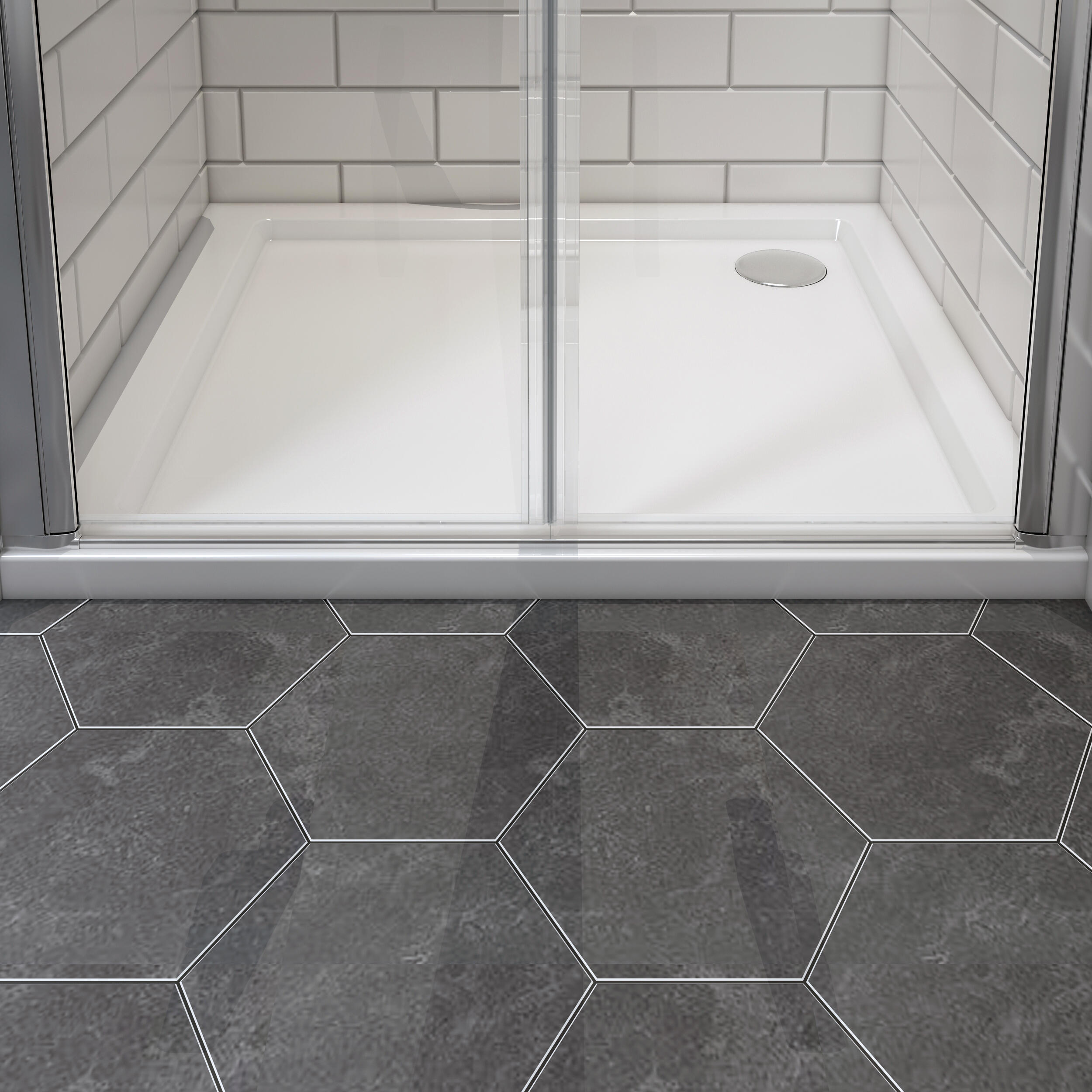 Porta doccia battente Remix, L 67.5-71.5 cm x H 195 cm x SP 8 mm, profilo cromo - 12