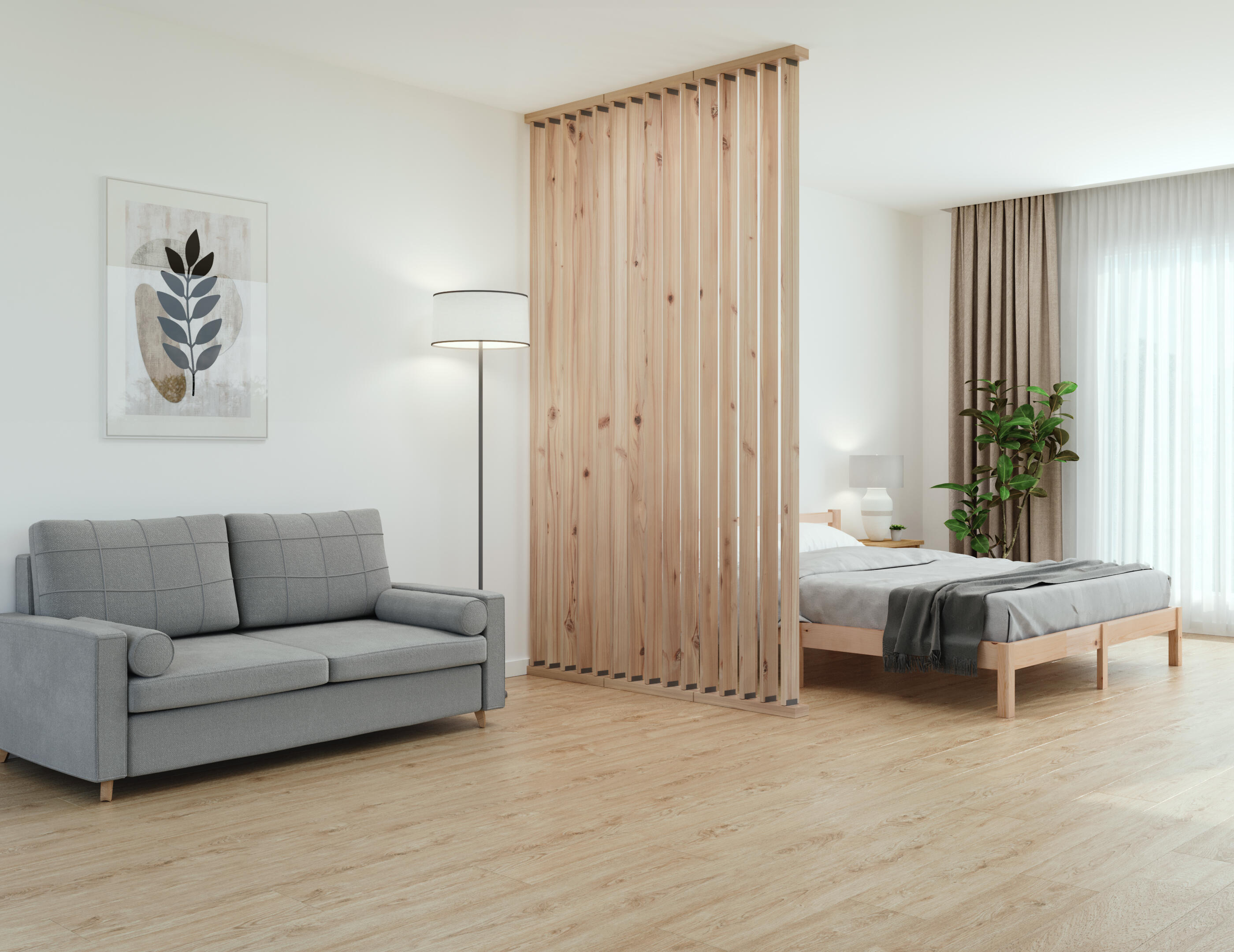 Kit divisoria interior de madeira 50x254cm gira - 3