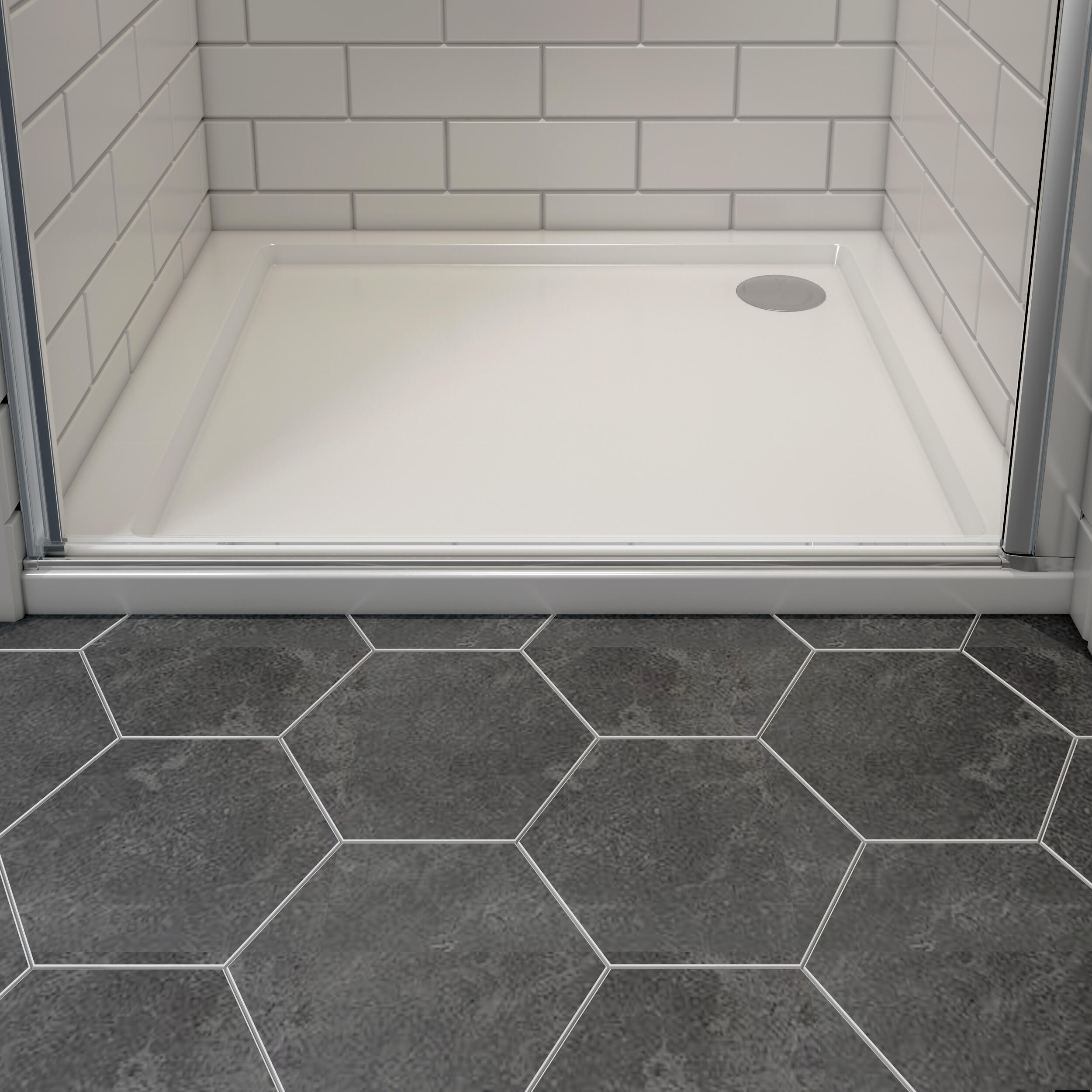 Porta doccia battente Remix L 97.5-100.5 cm x H 195 cm x SP 6 mm, profilo cromo, vetro smerigliato - 5