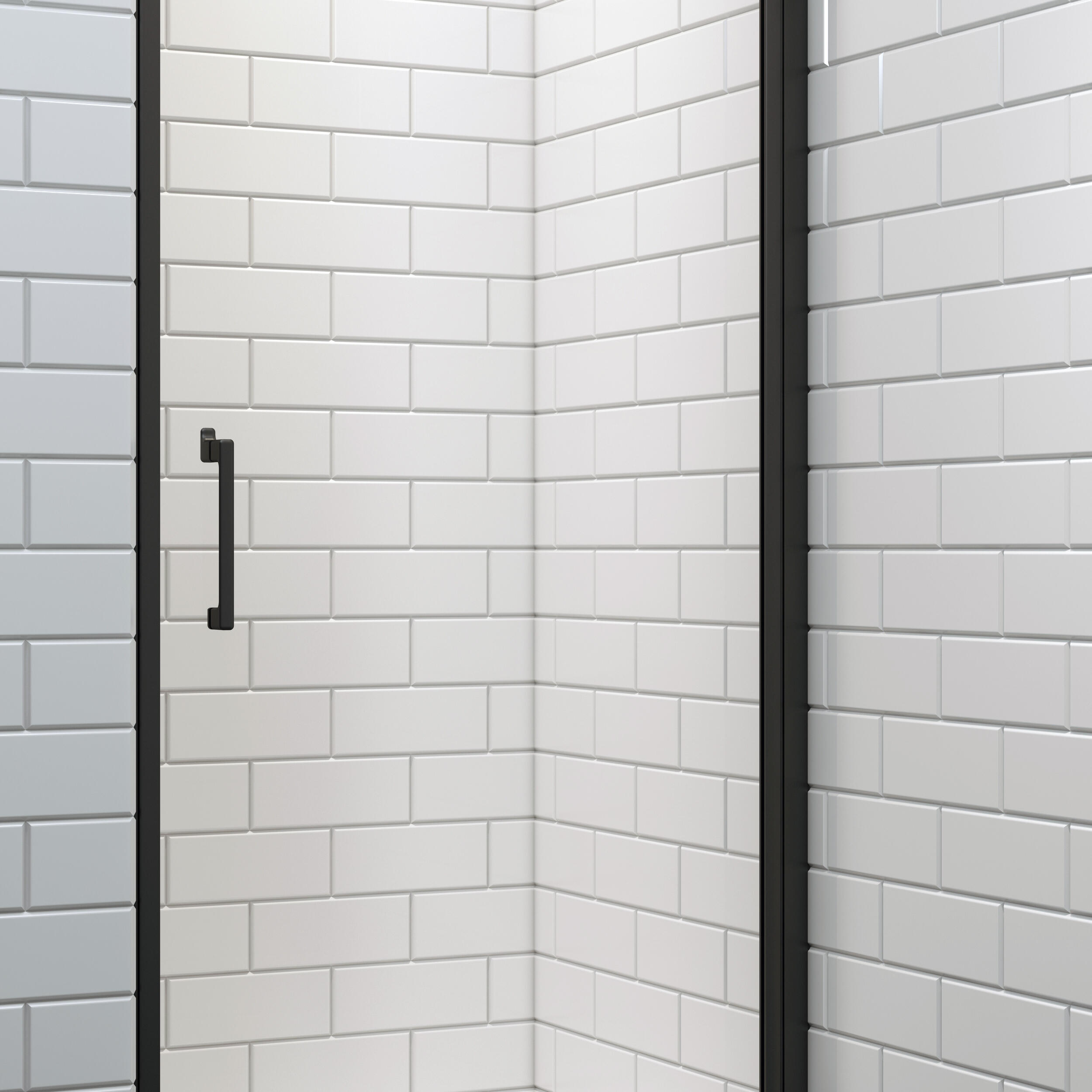 Porta doccia battente Remix L 97.5-100.5 cm x H 195 cm x SP 8 mm, profilo nero - 7