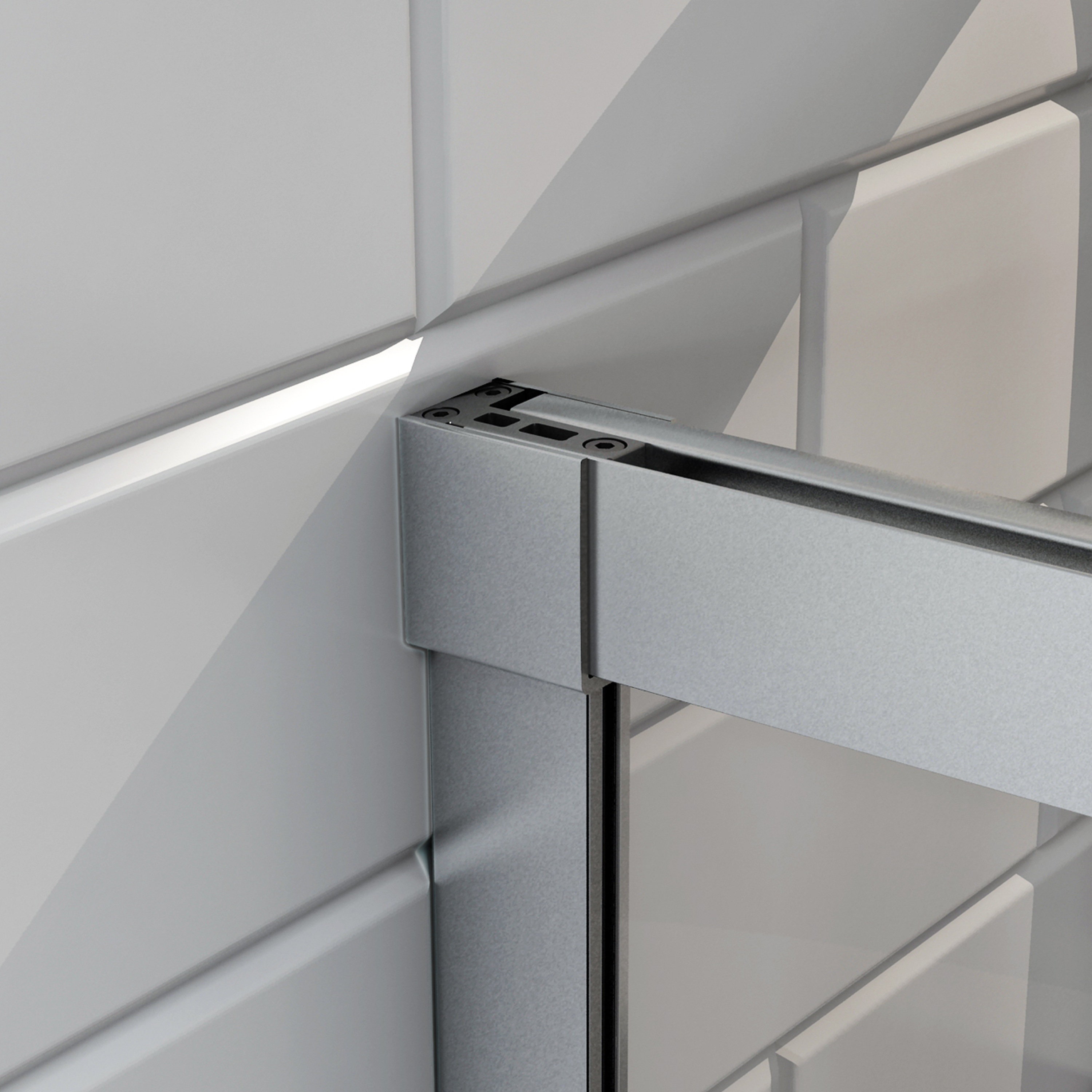 Porta doccia scorrevole Remix, L 136.5-140.5 cm x H 195 cm x SP 8 mm, profilo cromo - 7