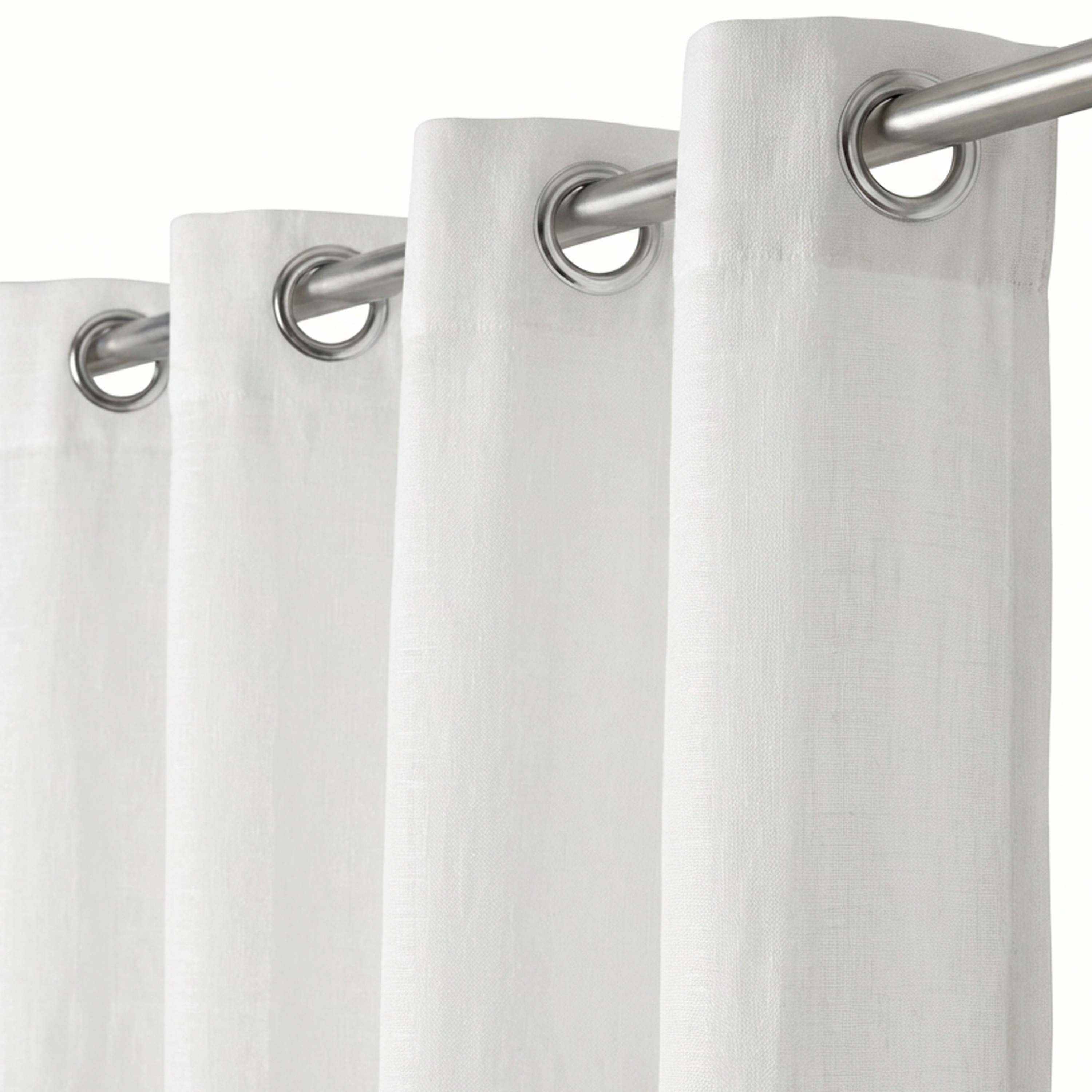 Visillo ollaos Cambria poliéster lino de 200x280cm INSPIRE liso blanco. Incluye cinta termoadhesiva - 8