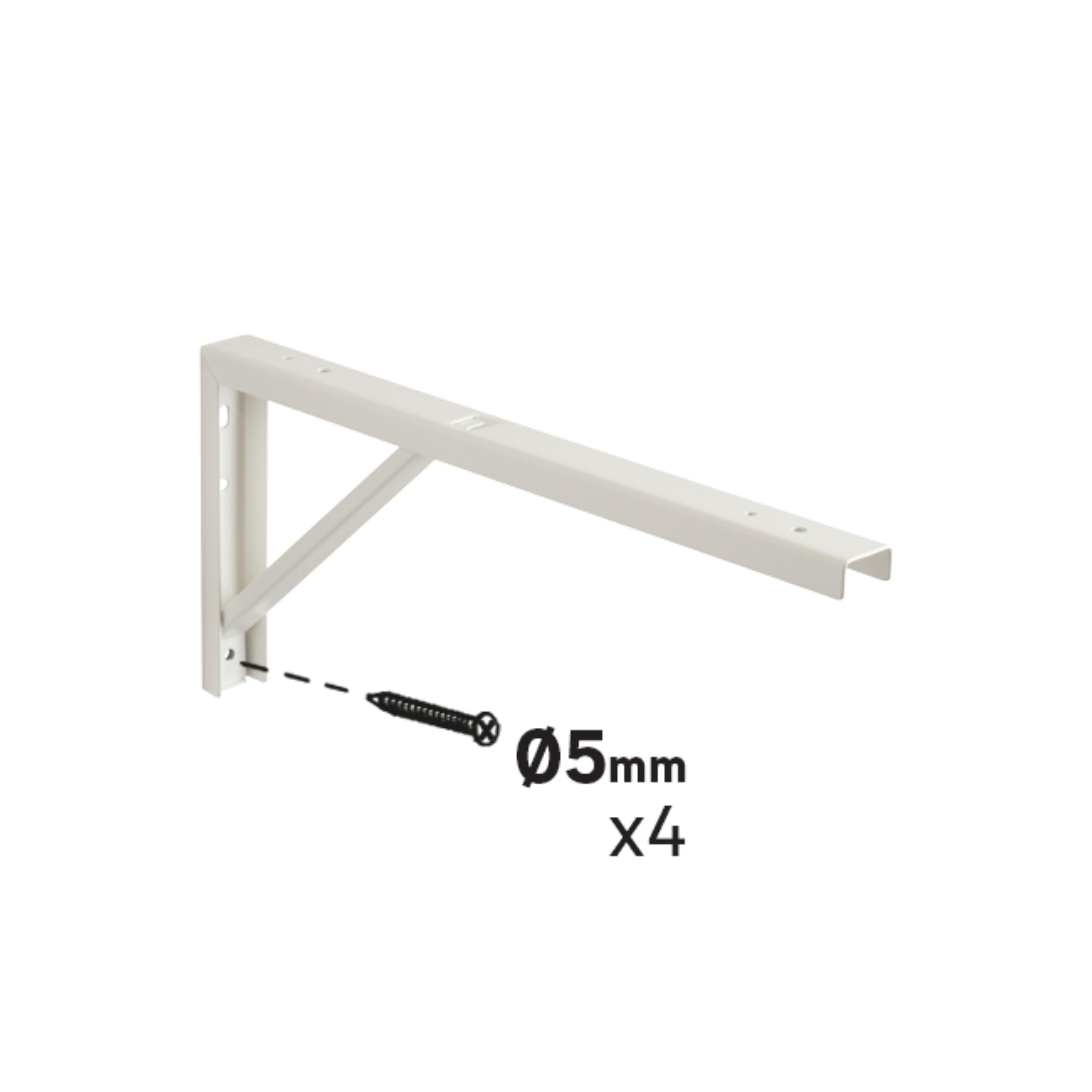 ESCUADRA METALICA PARA BALDA REFORZADA FORTA BLANCA 180X400MM - 3