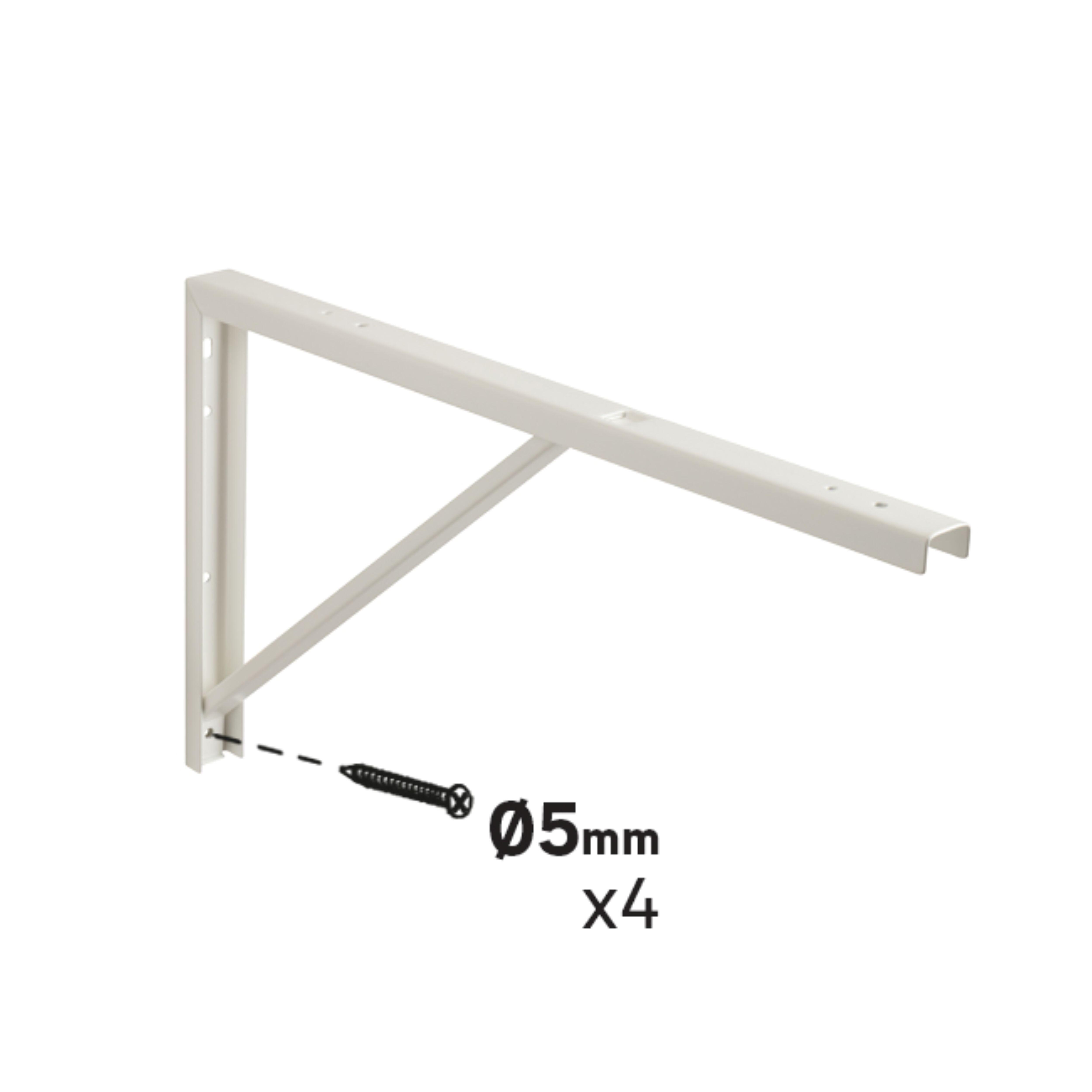 ESCUADRA METALICA PARA BALDA REFORZADA FORTA BLANCA 280X480MM - 3