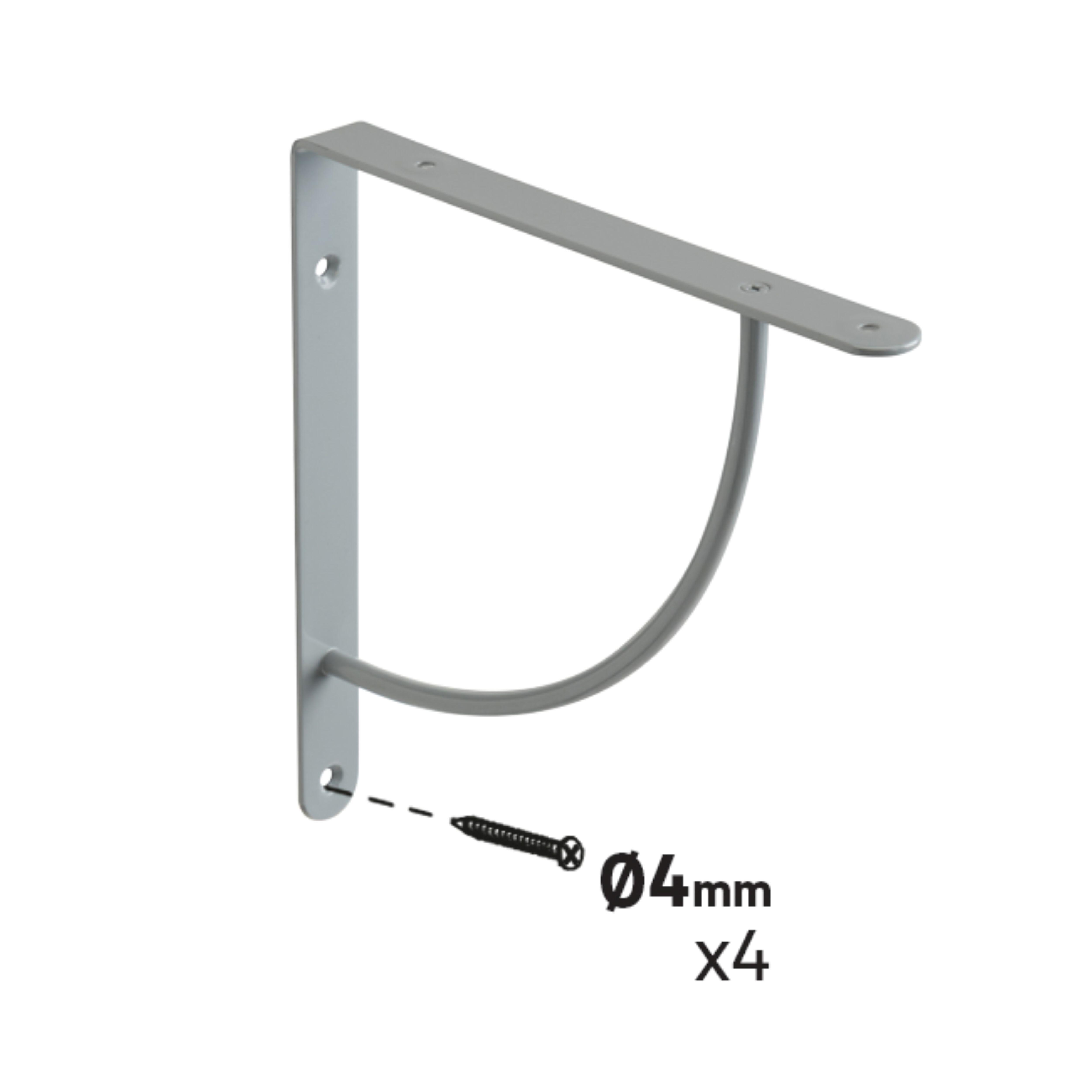 ESCUADRA METALICA PARA BALDA REFORZADA GRIS 230X230X25MM - 4