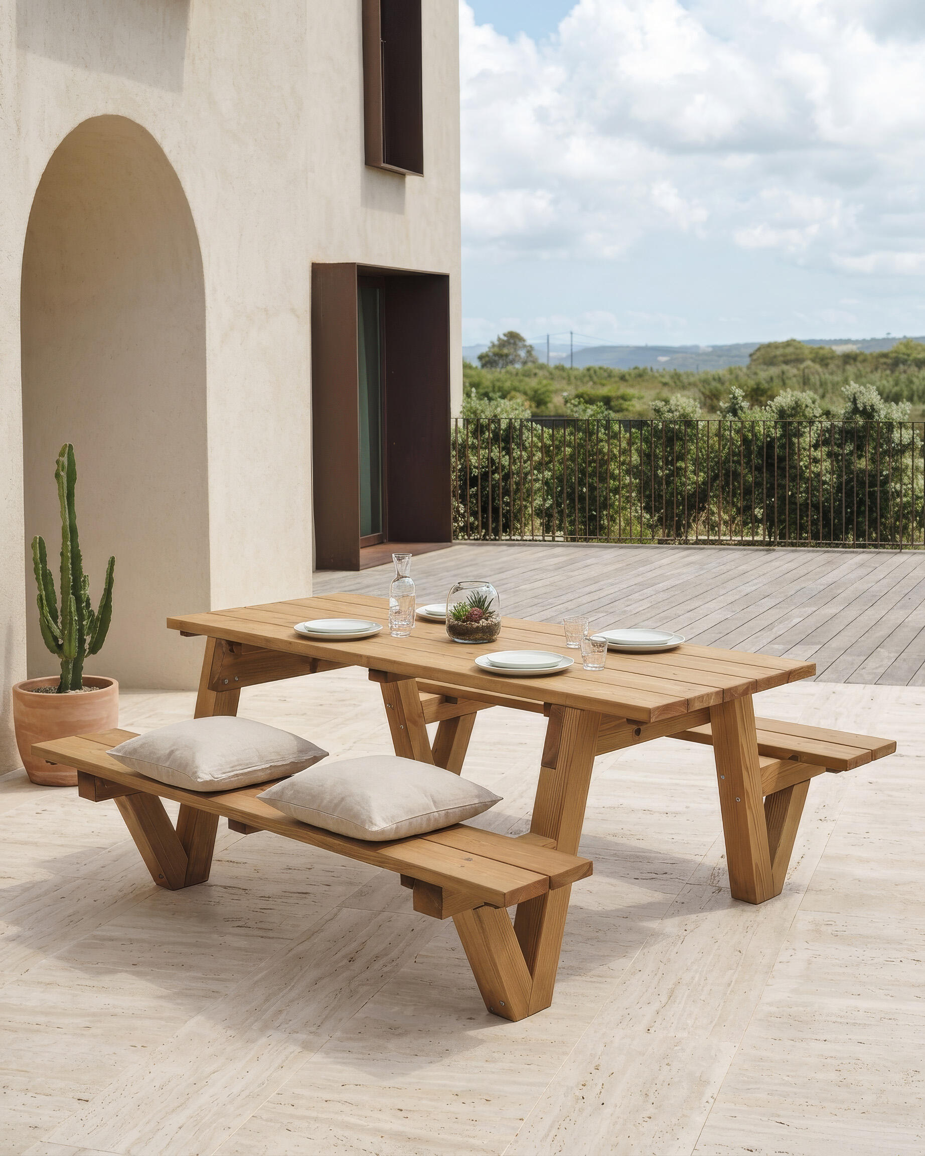 mesa de picnic rectangular carmo vivo 2703 de 166x77x180 cm