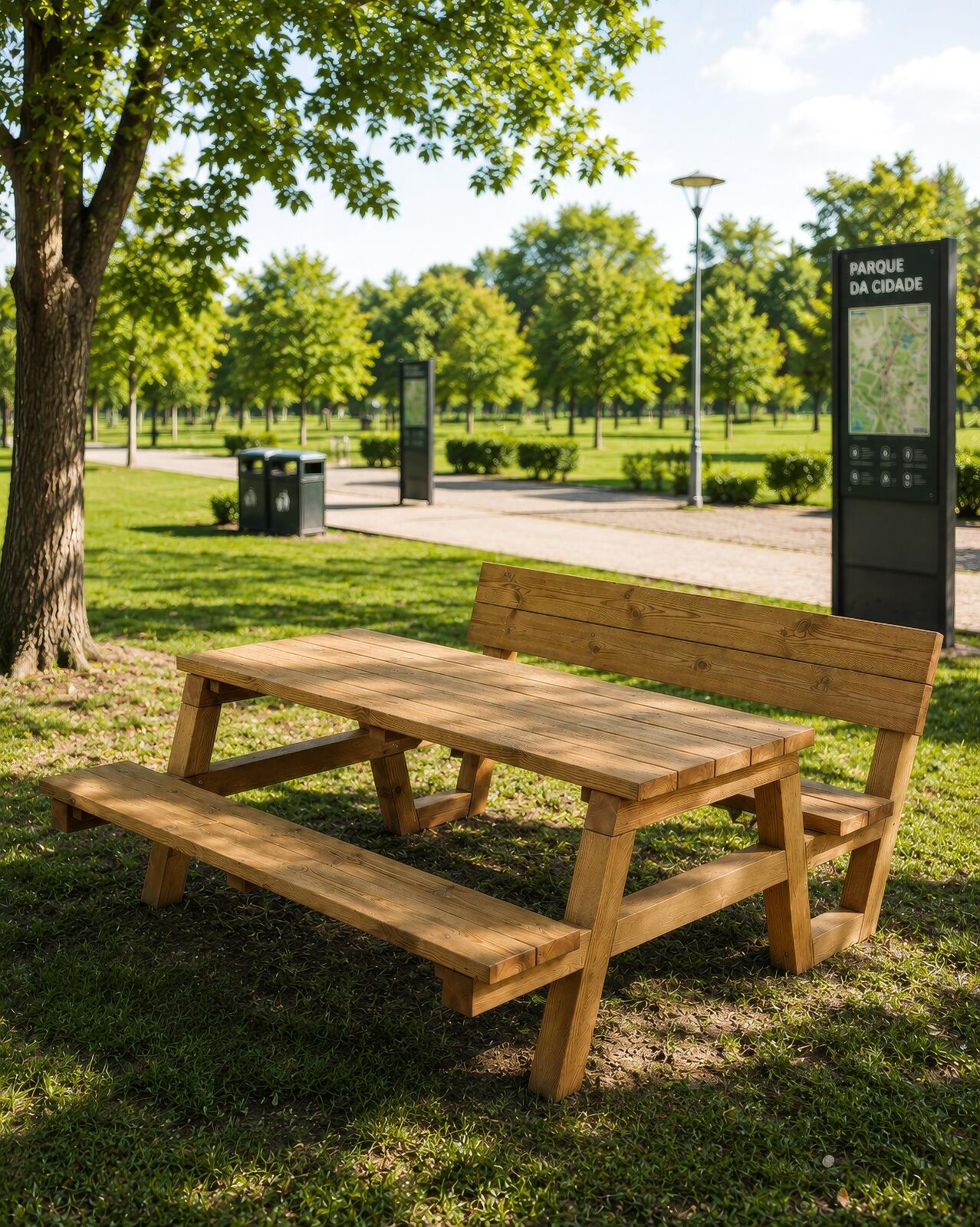 mesa de picnic rectangular carmo confor 2704 de 210x90x180 cm