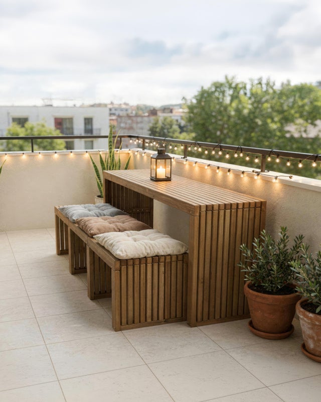 Mesa de picnic rectangular CARMO Mesa Linear 2711 de 45x75x189 cm 
