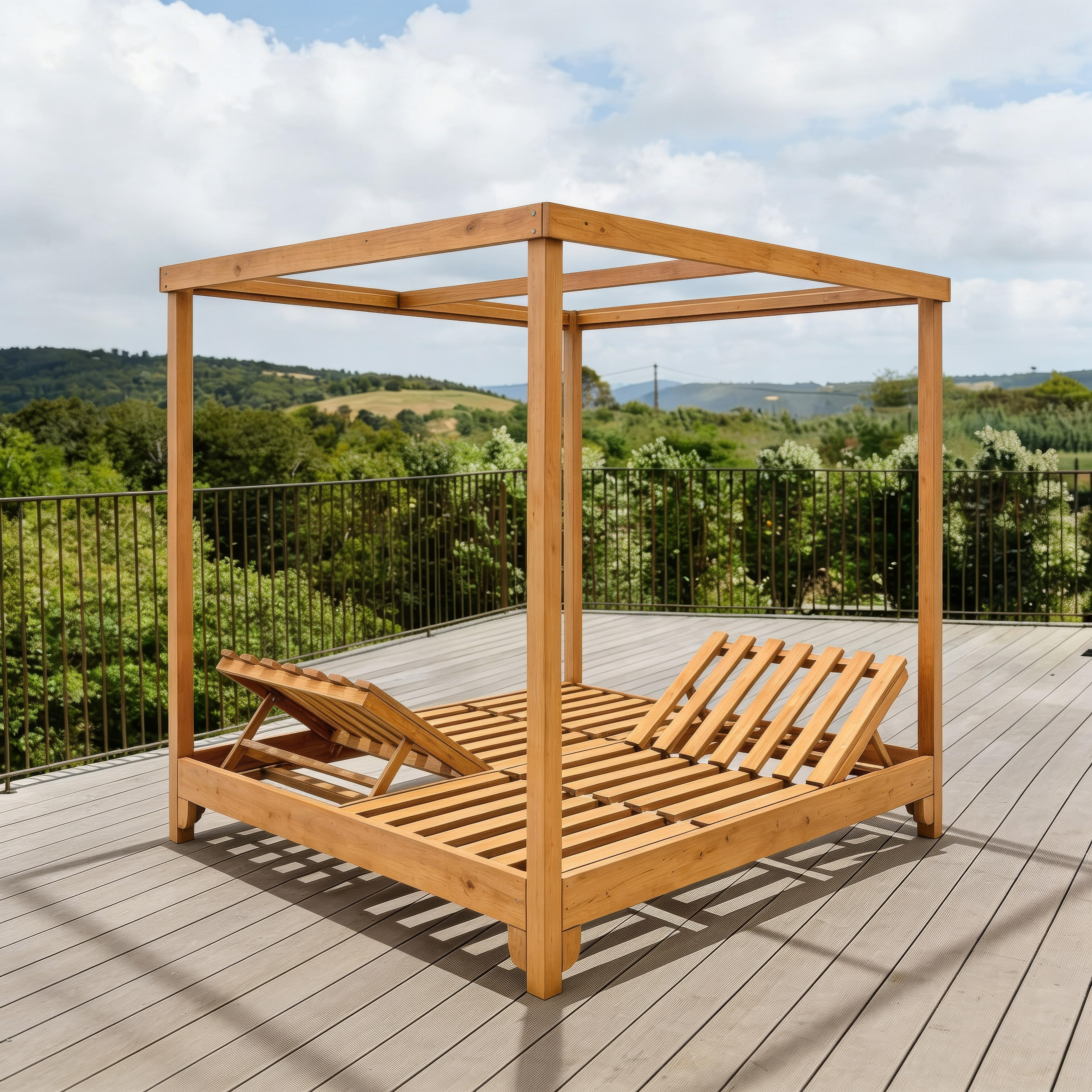 tumbona de jardin con respaldo y tejado carmo beach 2709 de 220x230x220 cm para dos personas