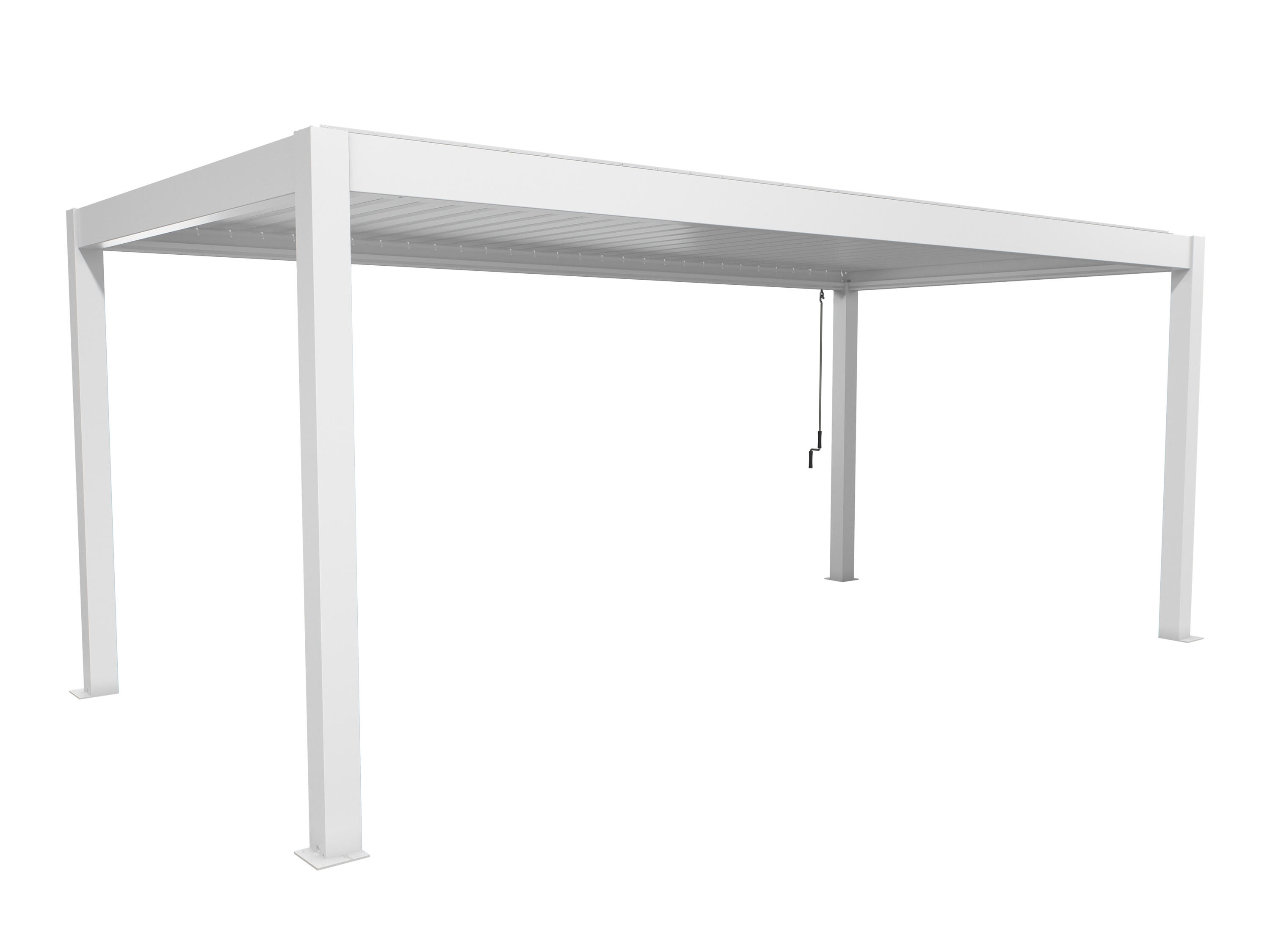 pergola bioclimatica de acero biohort blanca y lama blanca de 608 x 312 x 264 cm manual