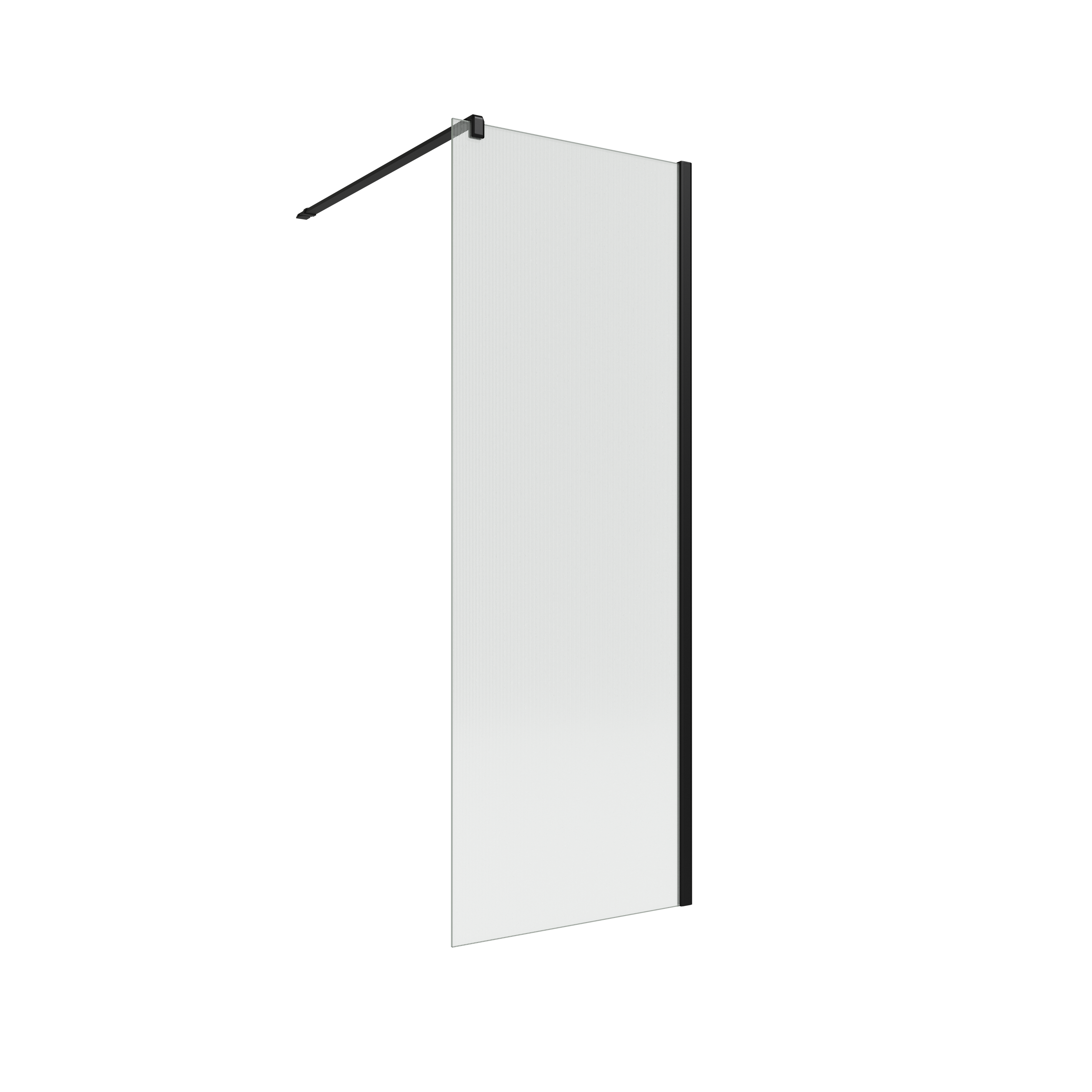 Box doccia walk-in Neo, vetro scanalato 8 mm, L 68.6-69.5 cm x H 200 cm, profilo nero - 3