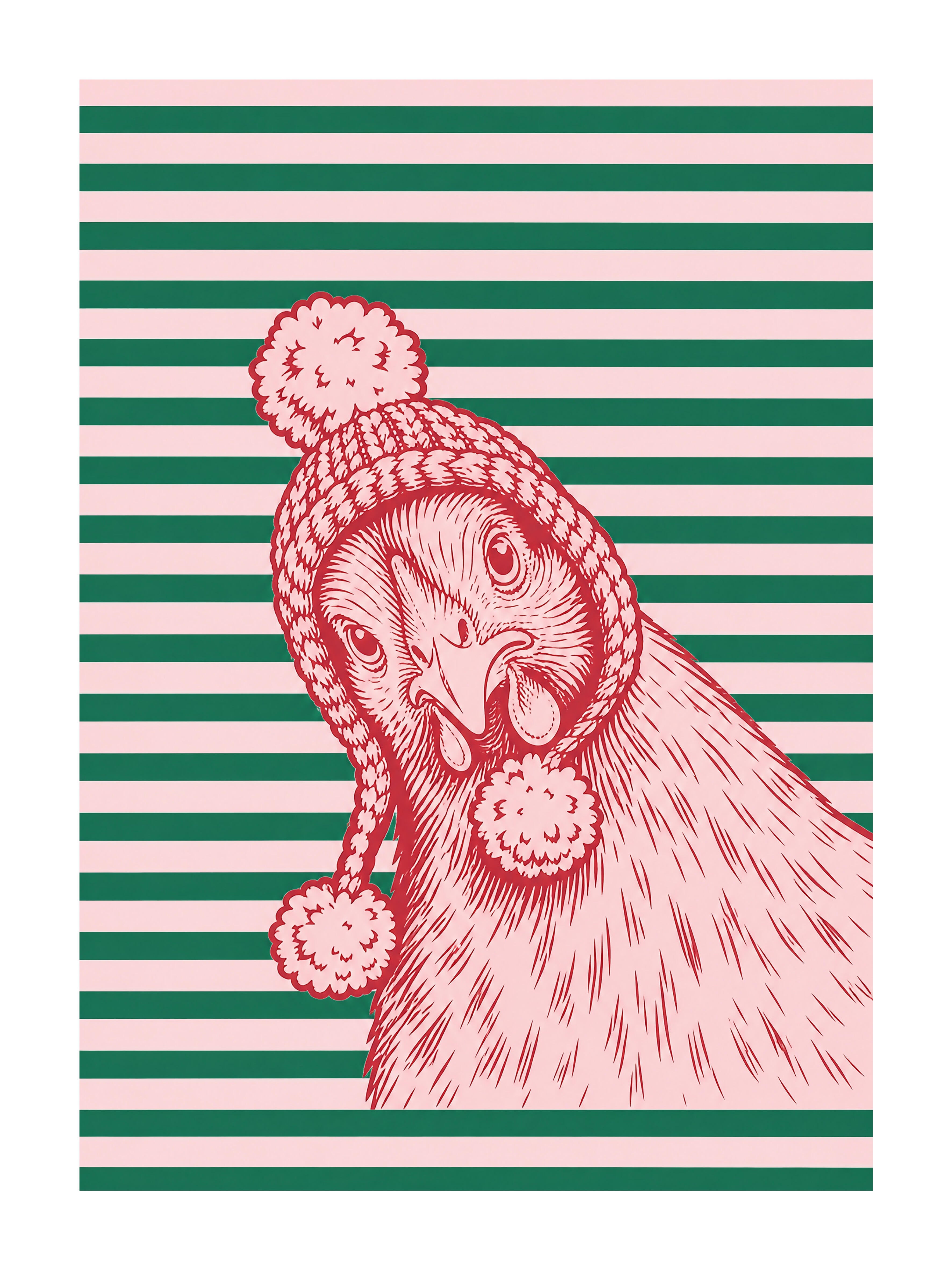 2 Láminas Animales rectangular de 30 x 40 cm. Papel Gelat Com Un Poll rosa, rojo, verde - 6