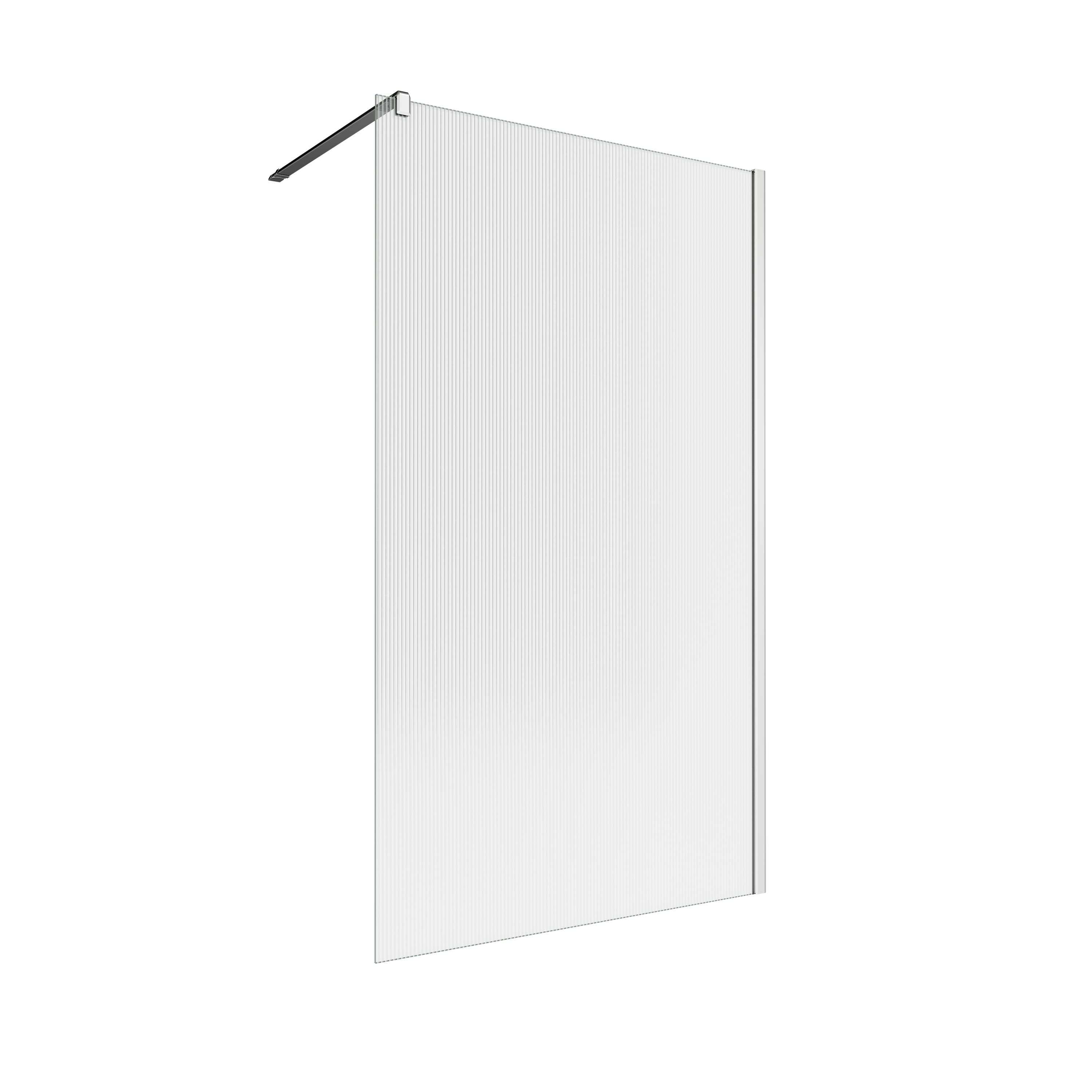 Paroi de douche à l'italienne verre rainuré, l.120 cm, Ep.8 mm chromé Neo - 2