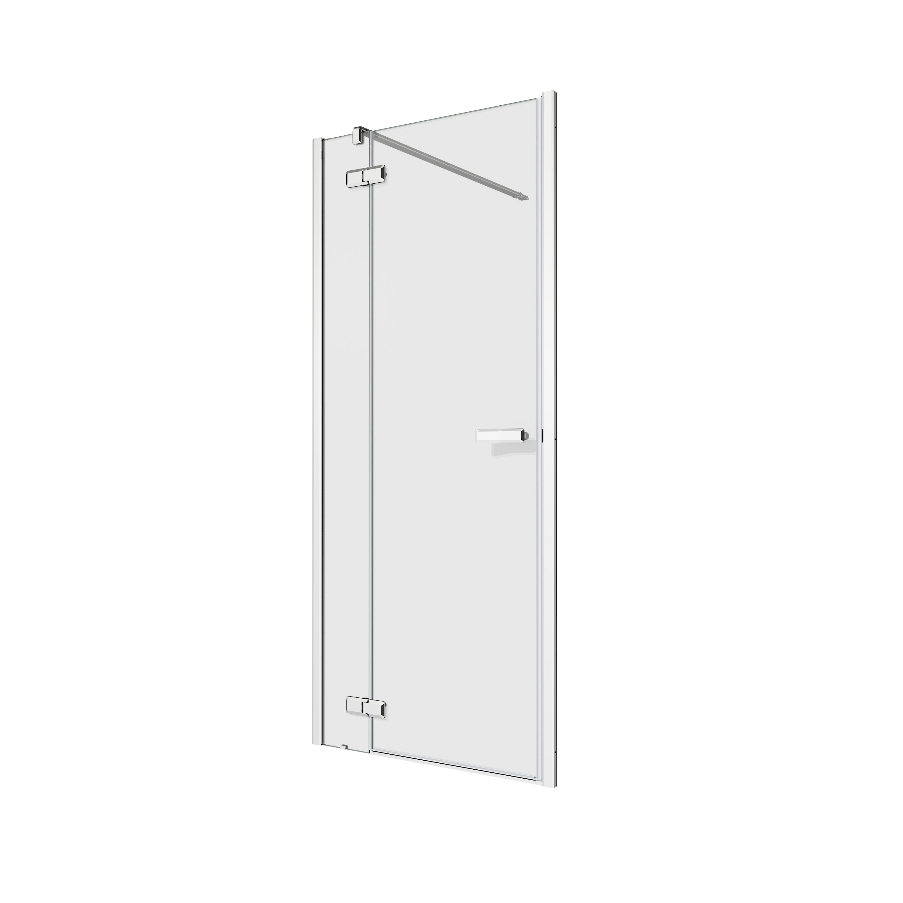 Porta doccia saloon L 87.6-90.5 cm x H 200 cm per nicchia in vetro trasparente SP. 8 mm, profilo lucido cromo, serie Neo - 4