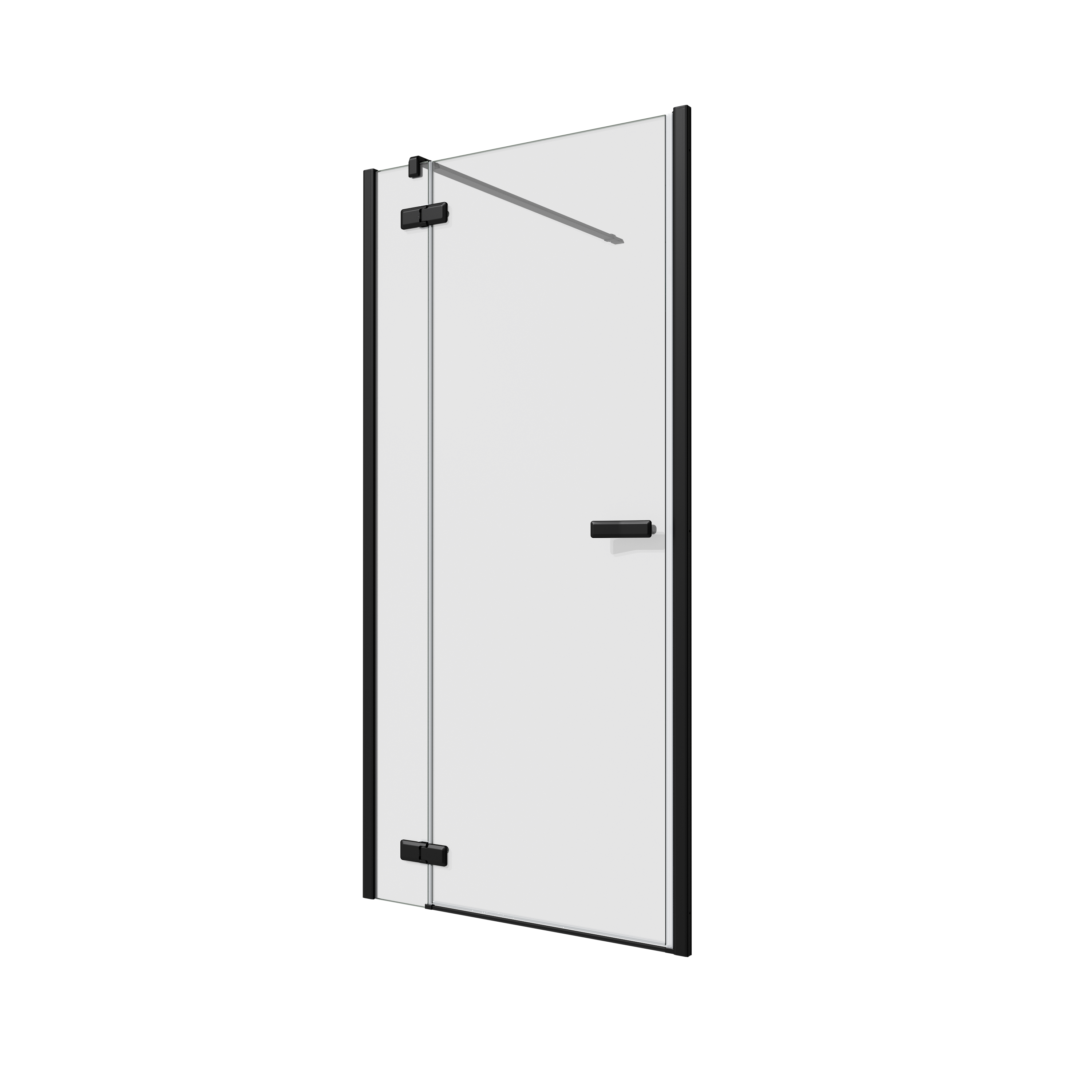 Porta doccia battente Neo, L 97.6-100.5 cm x H 200 cm x SP 8 mm, profilo nero - 4