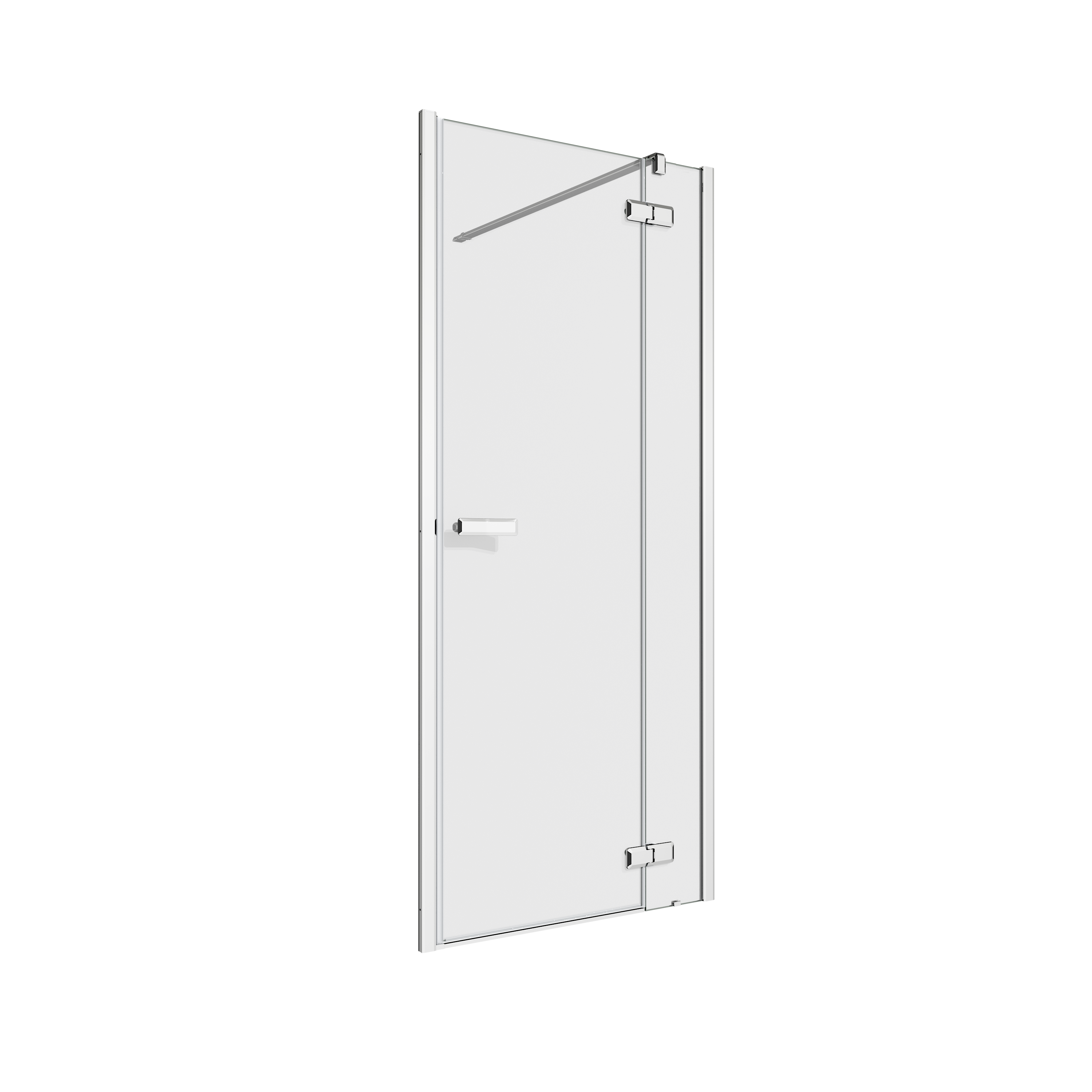 Porta doccia saloon L 87.6-90.5 cm x H 200 cm per nicchia in vetro trasparente SP. 8 mm, profilo lucido cromo, serie Neo - 5