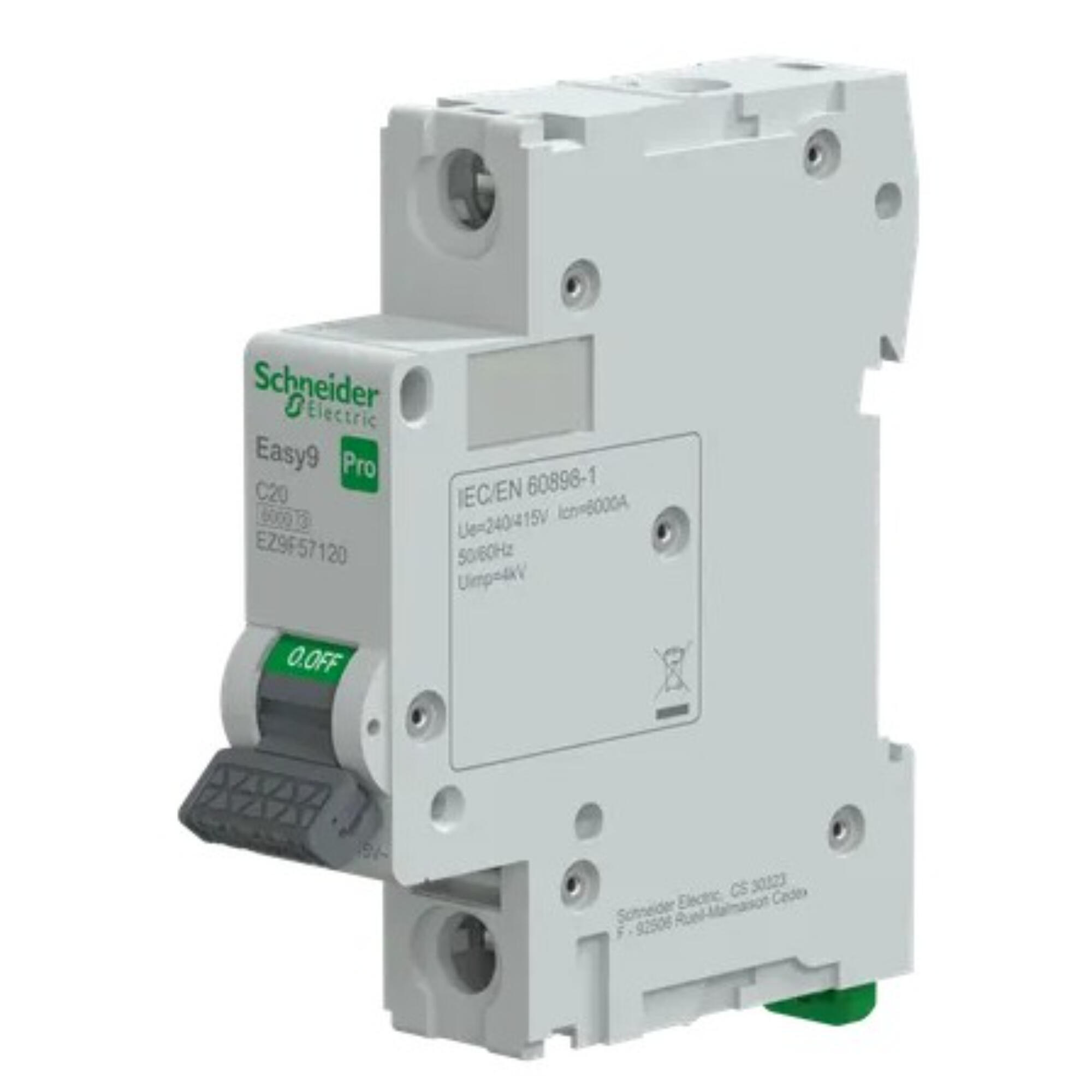 Intreruptor automat Schneider Easy9 Pro 1P, C, 20A, 6kA | Leroy Merlin