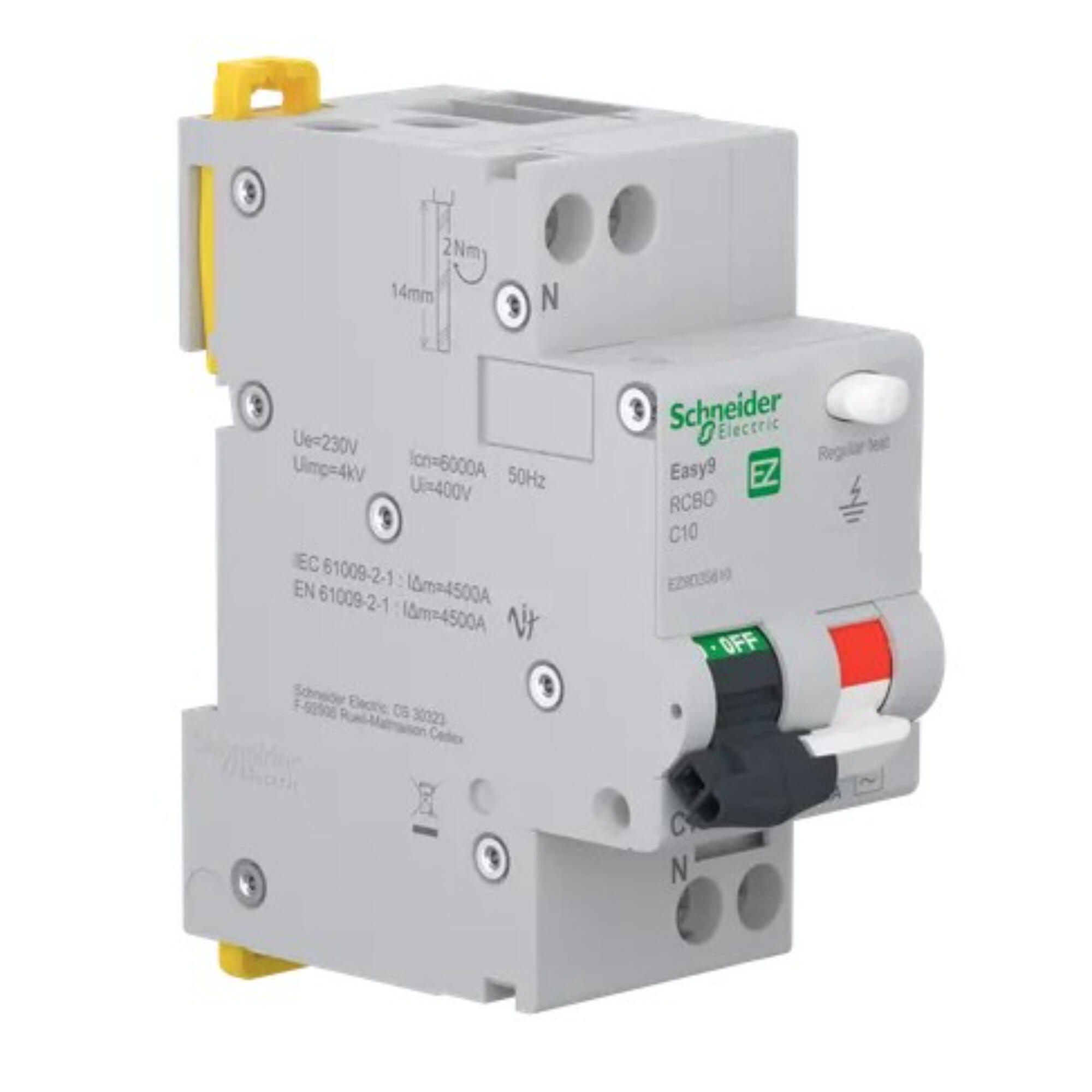 Siguranta diferentiala automata Schneider Easy9 Pro RCBO 1P+N, C, 10A, 30mA, 6kA