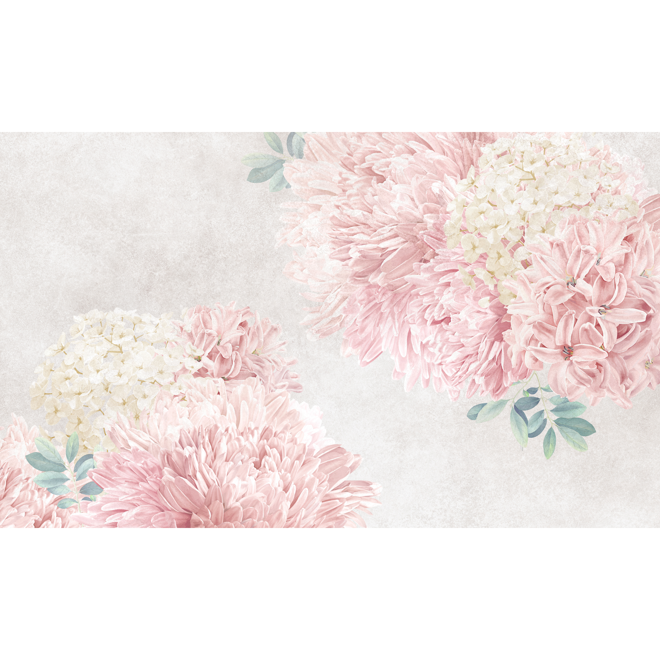 Mural Pink kwiaty pastele 500 x 280 cm struktura Art