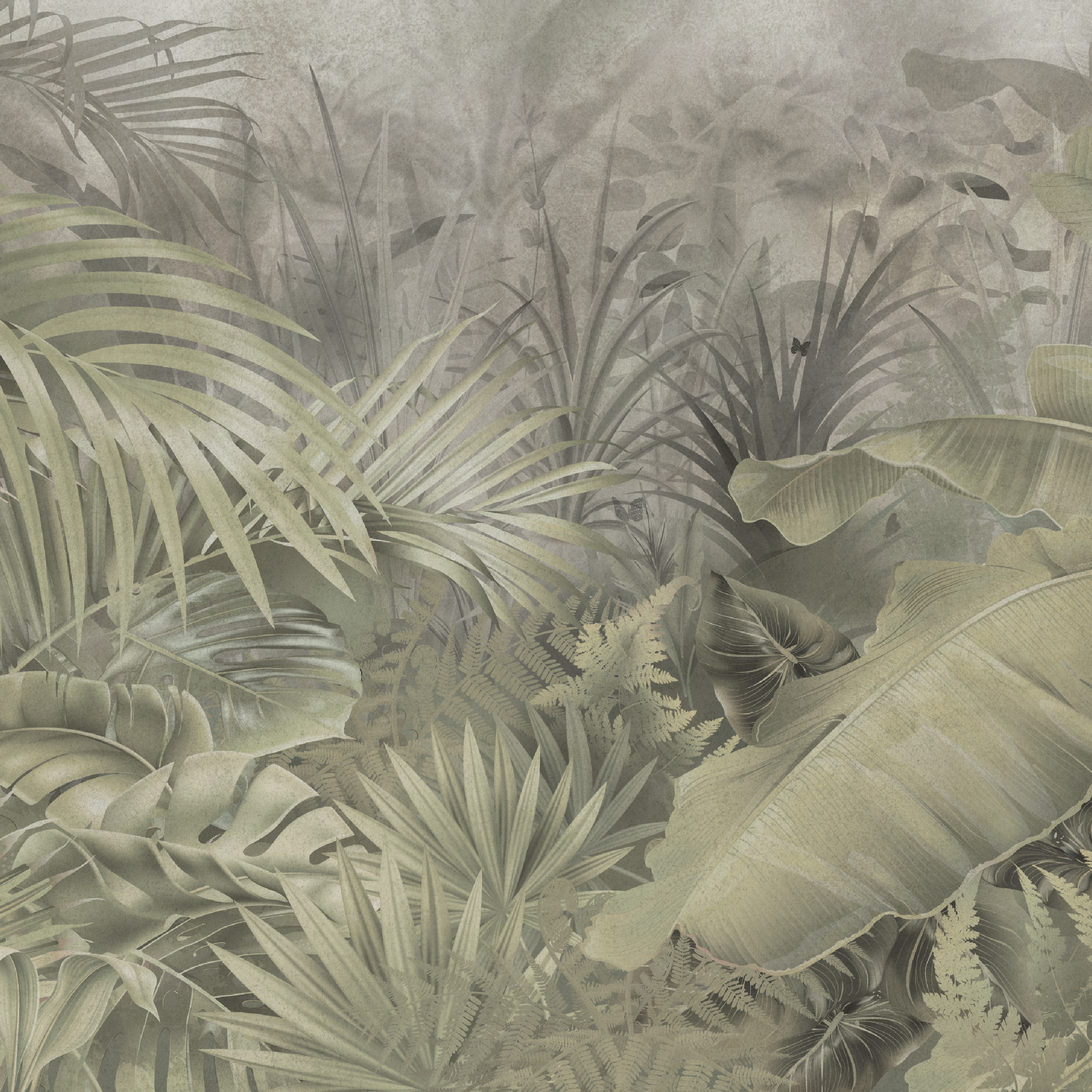 Mural Amazonia zielone liście 300 x 280 cm delikatna struktura