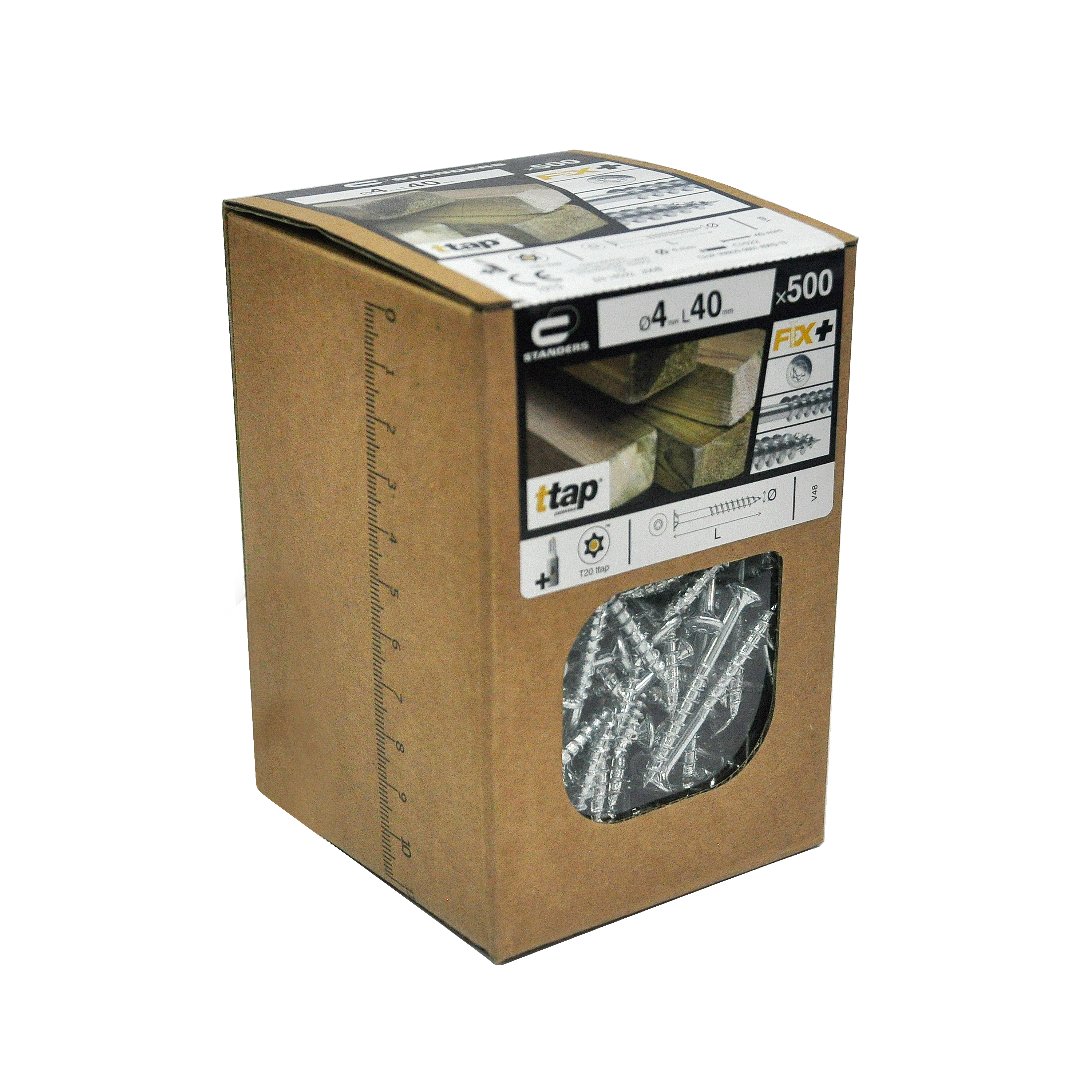 Lot de 500 vis bois acier tête fraisée ttap® STANDERS x L.40 mm