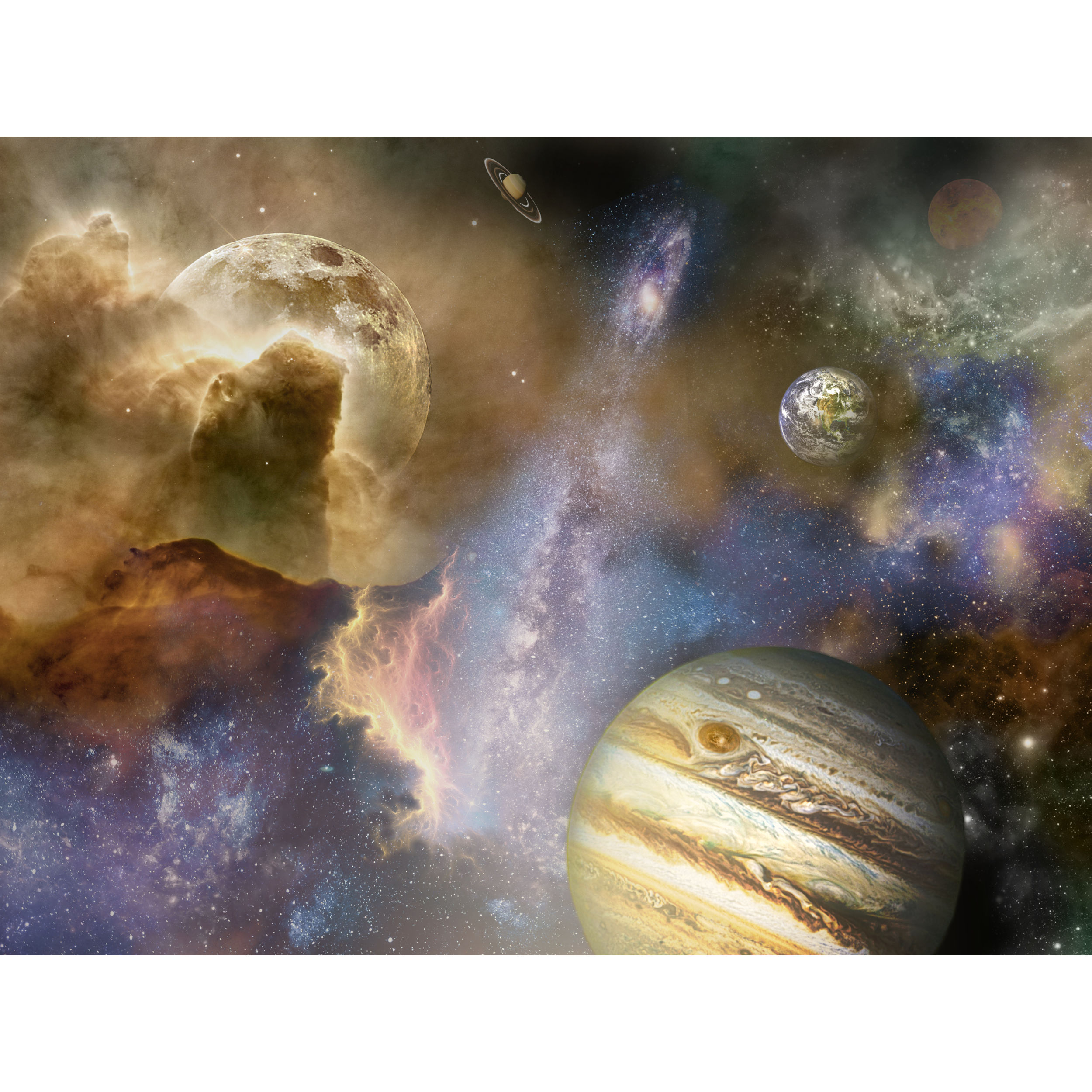 Mural Galactic Planety 400 x 280 cm struktura płótna