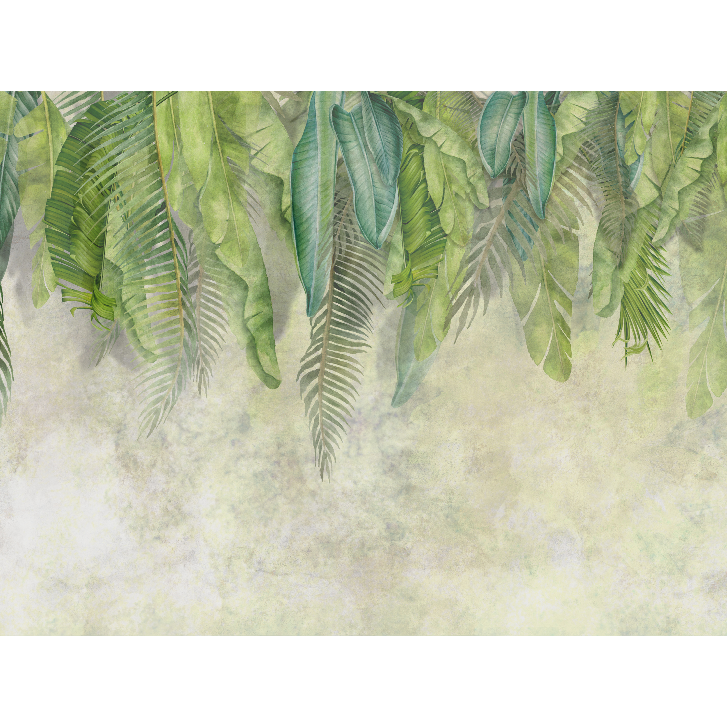Mural Fresh Egzotyczne Liście 400 x 280 cm struktura płótna