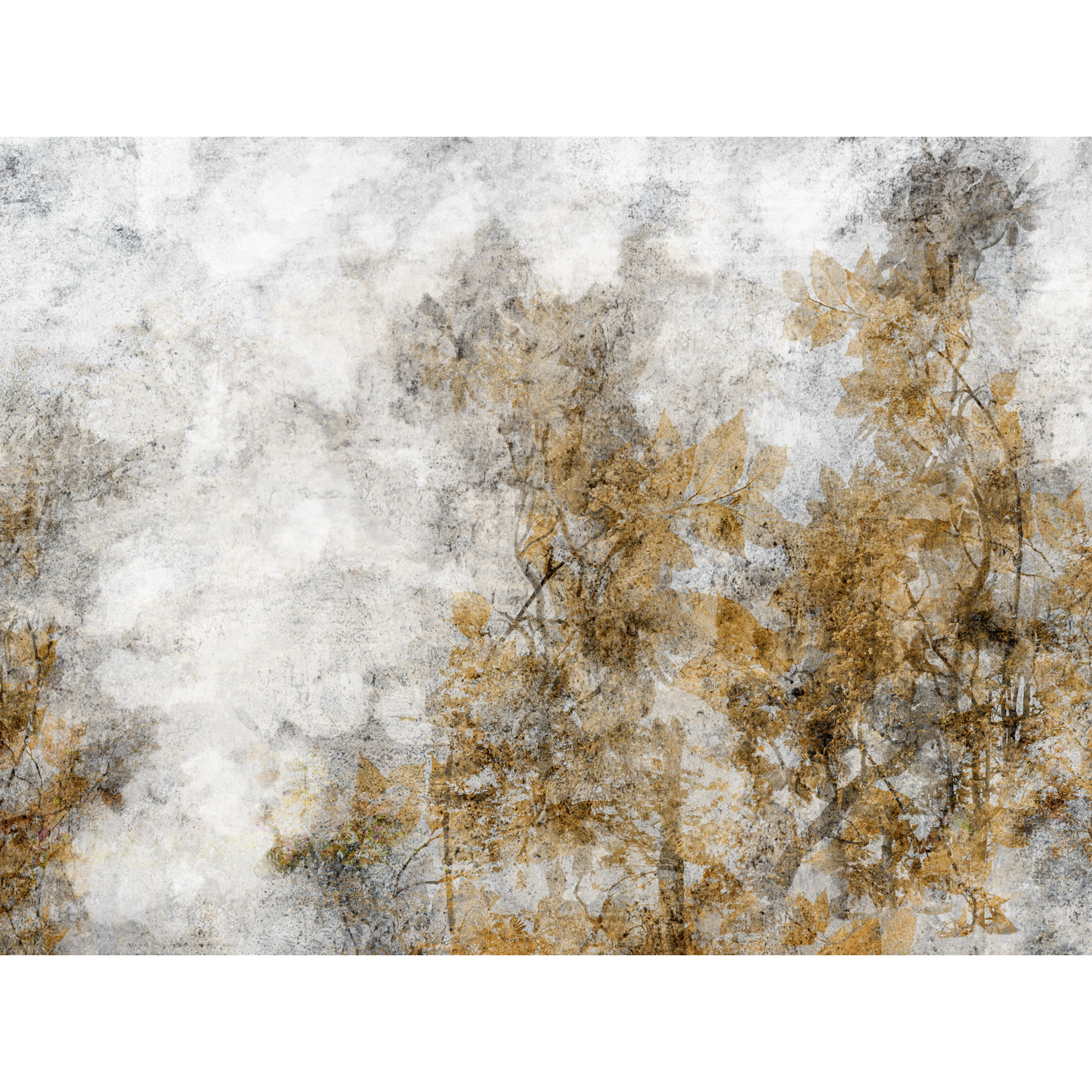 Mural Twigs jesienne liście 400 x 280 cm delikatna struktura