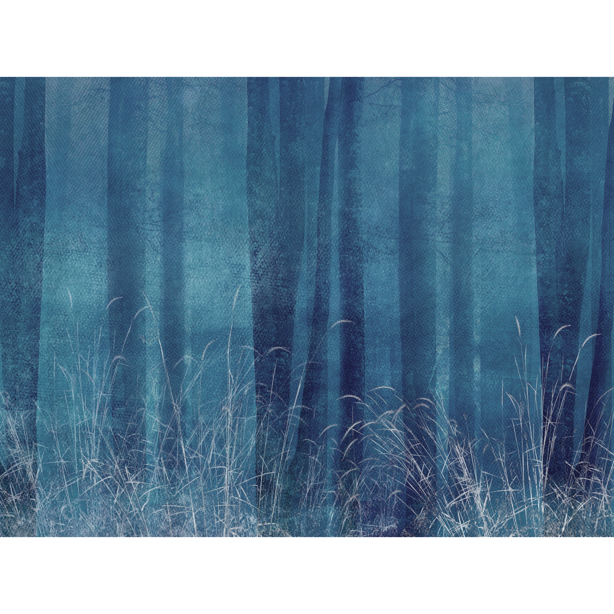 Mural Blue trawy niebieski 400 x 280 cm struktura płótna