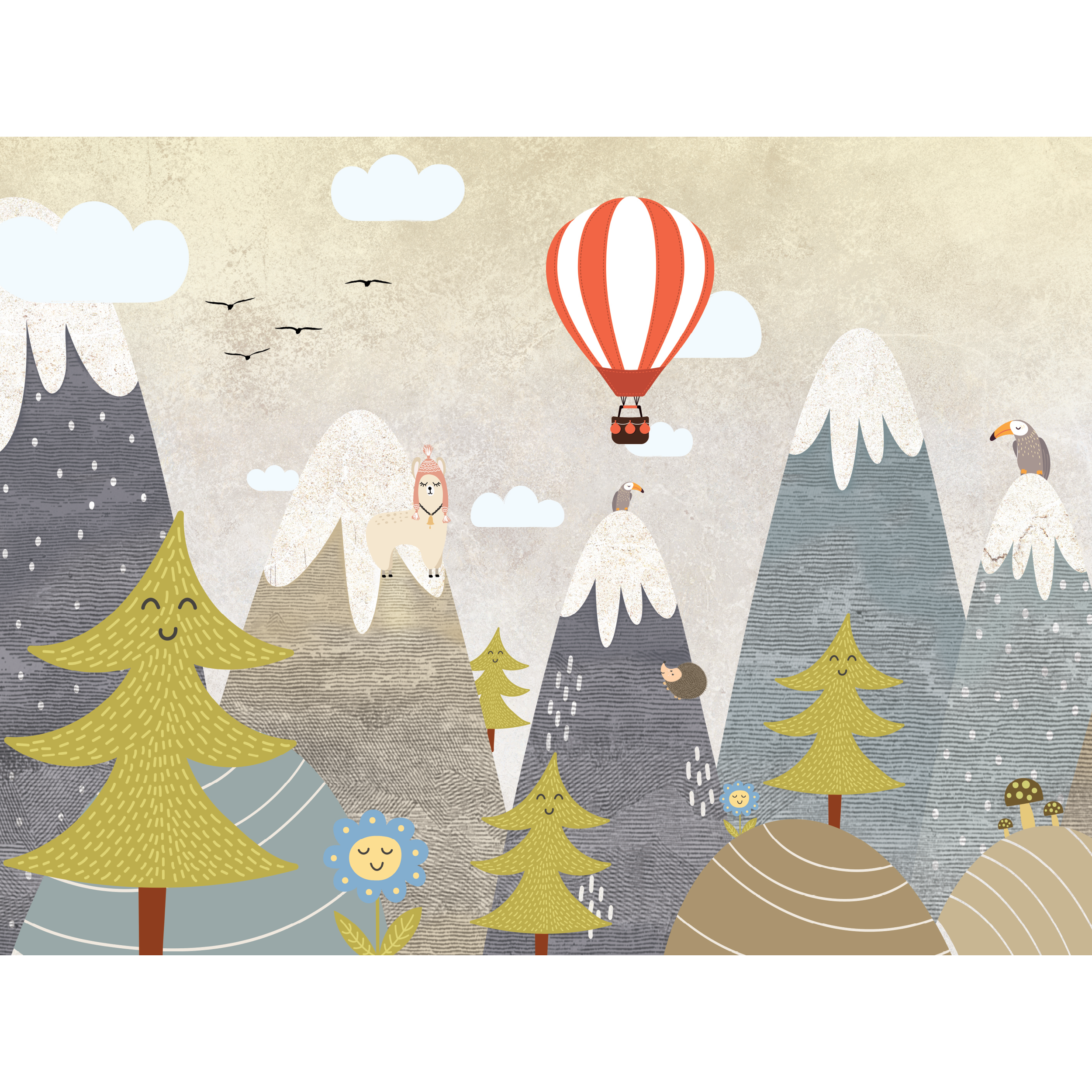 Mural dzicięcy Baloon lot balonem 400 x 280 cm delikatna struktura